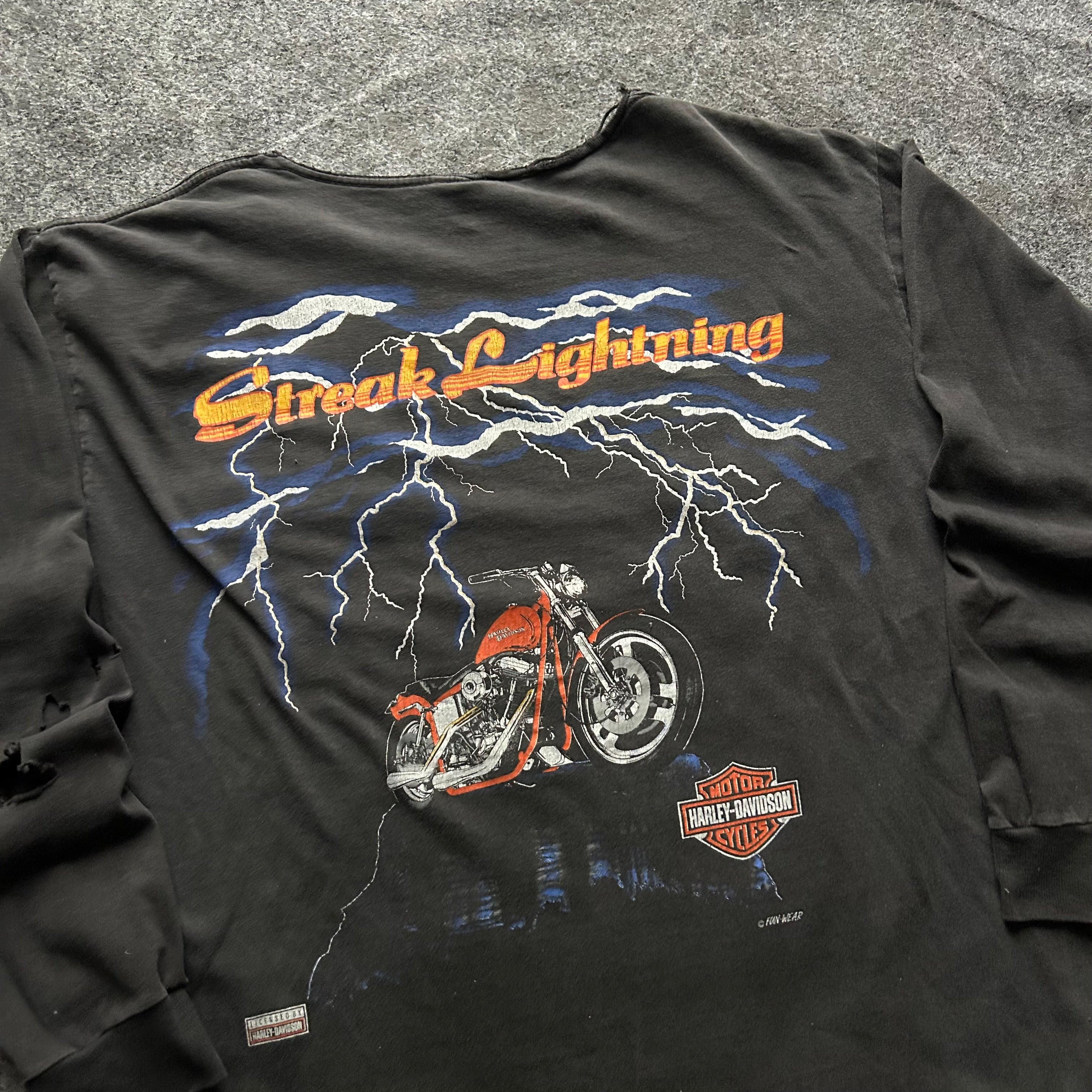 Vintage Harley Davidson Streak Lightning Long Sleeve Shirt