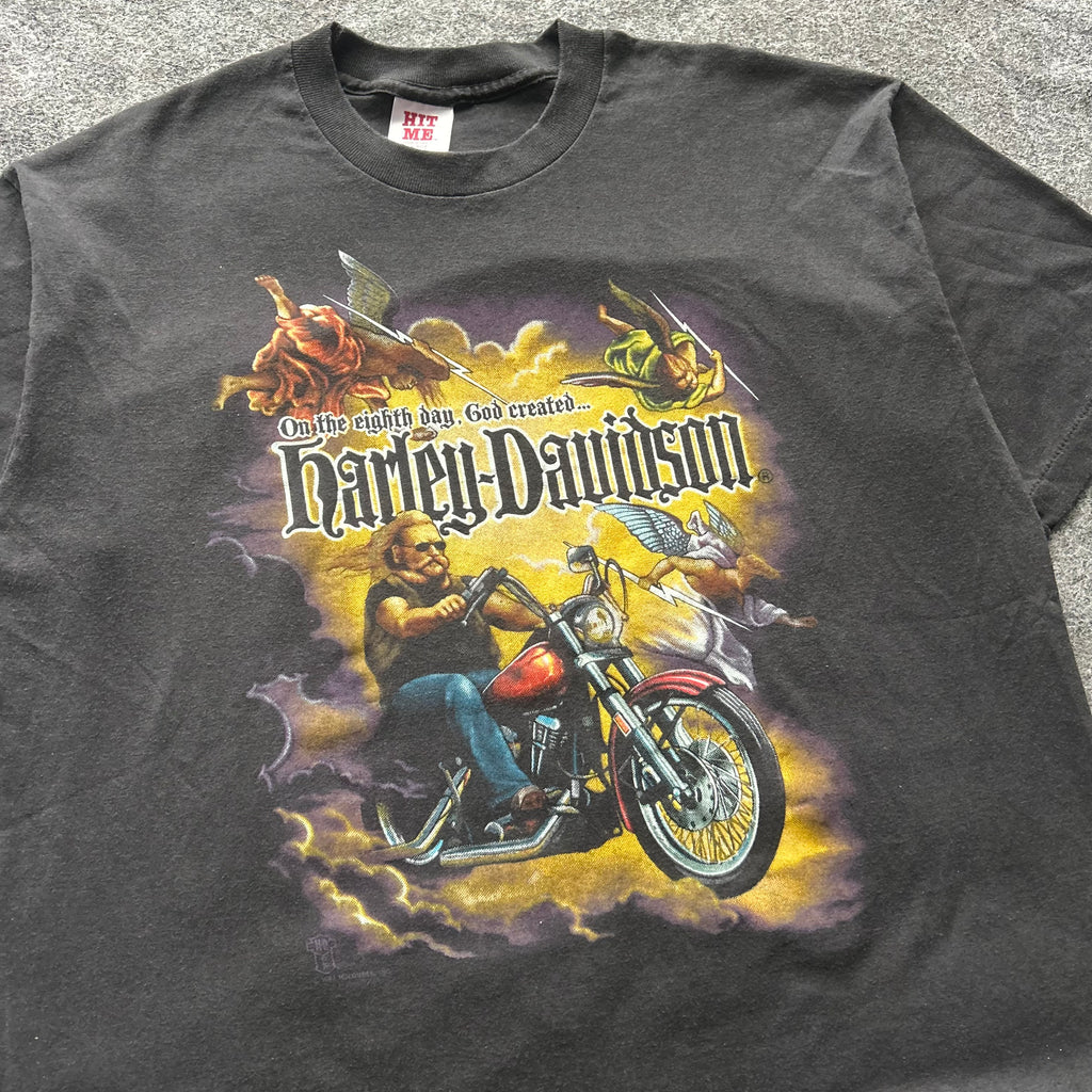 Vintage Harley Davidson On The Eighth Day God Created T-shirt