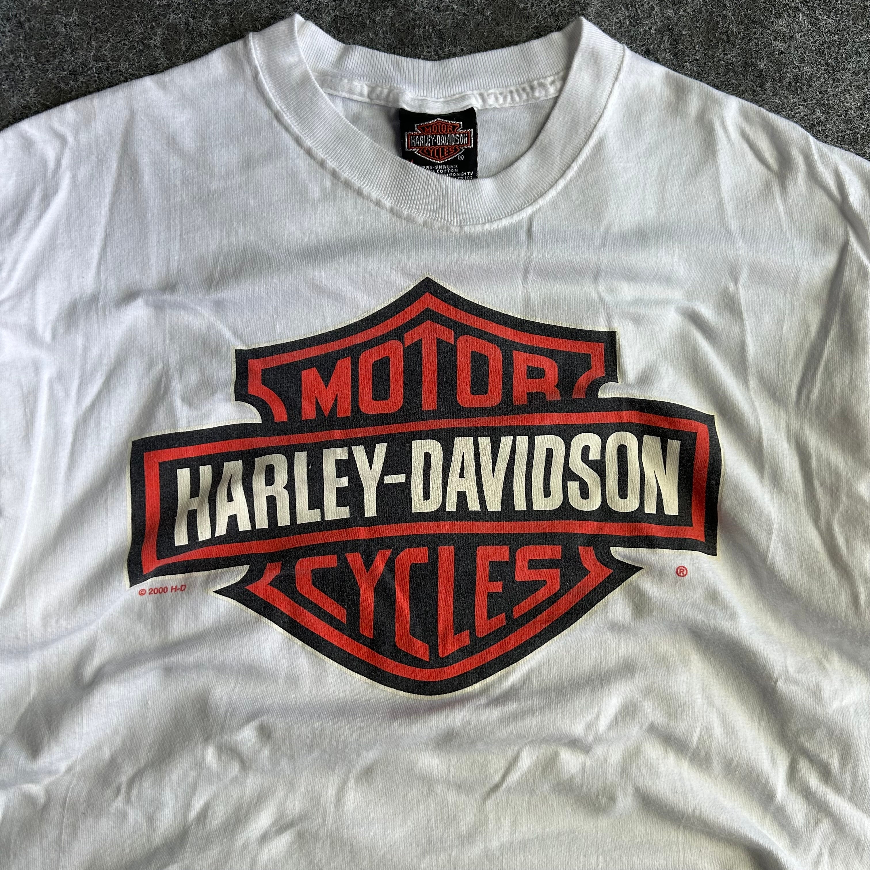 Vintage Harley Davidson Big Emblem White T-shirt