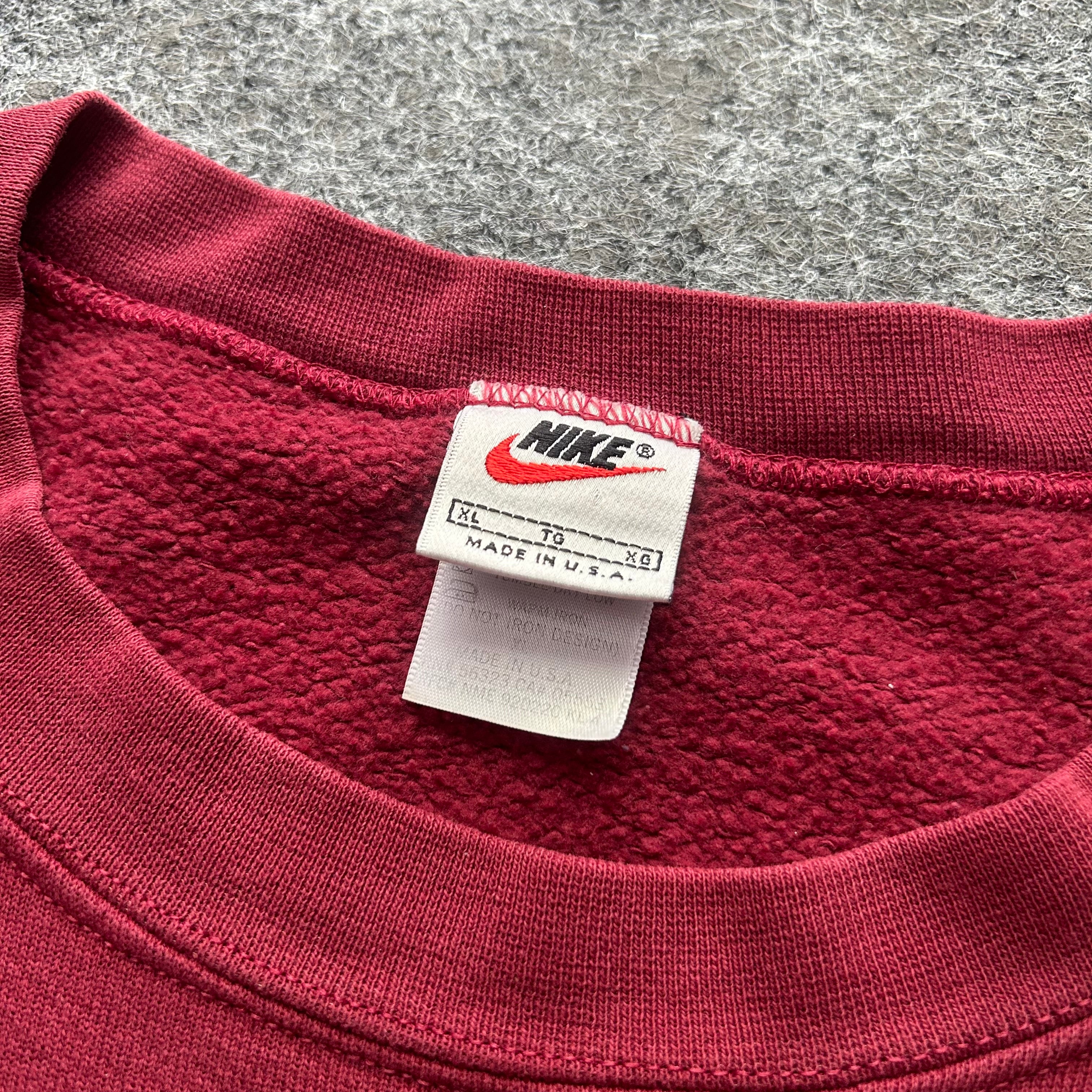 Vintage Nike Burgundy Spell Out Crewneck