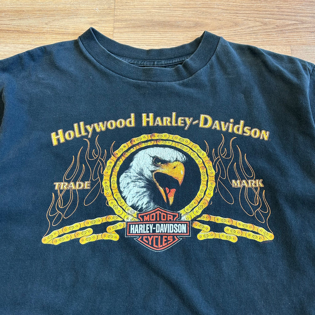 Vintage Harley Davidson Hollywood Eagle Parody T-shirt - Size Large