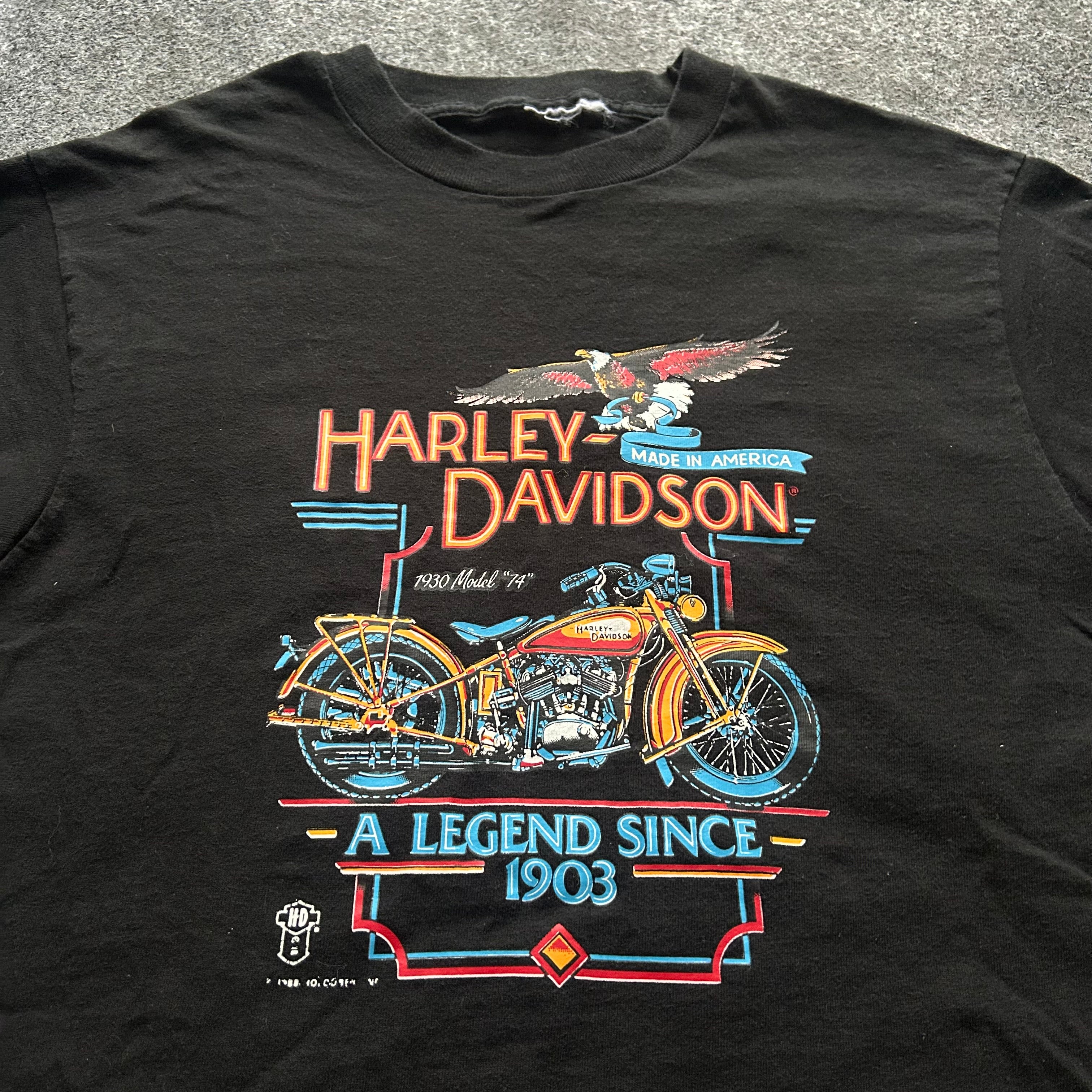 Vintage Harley Davidson Legend Since 1903 Black T-shirt
