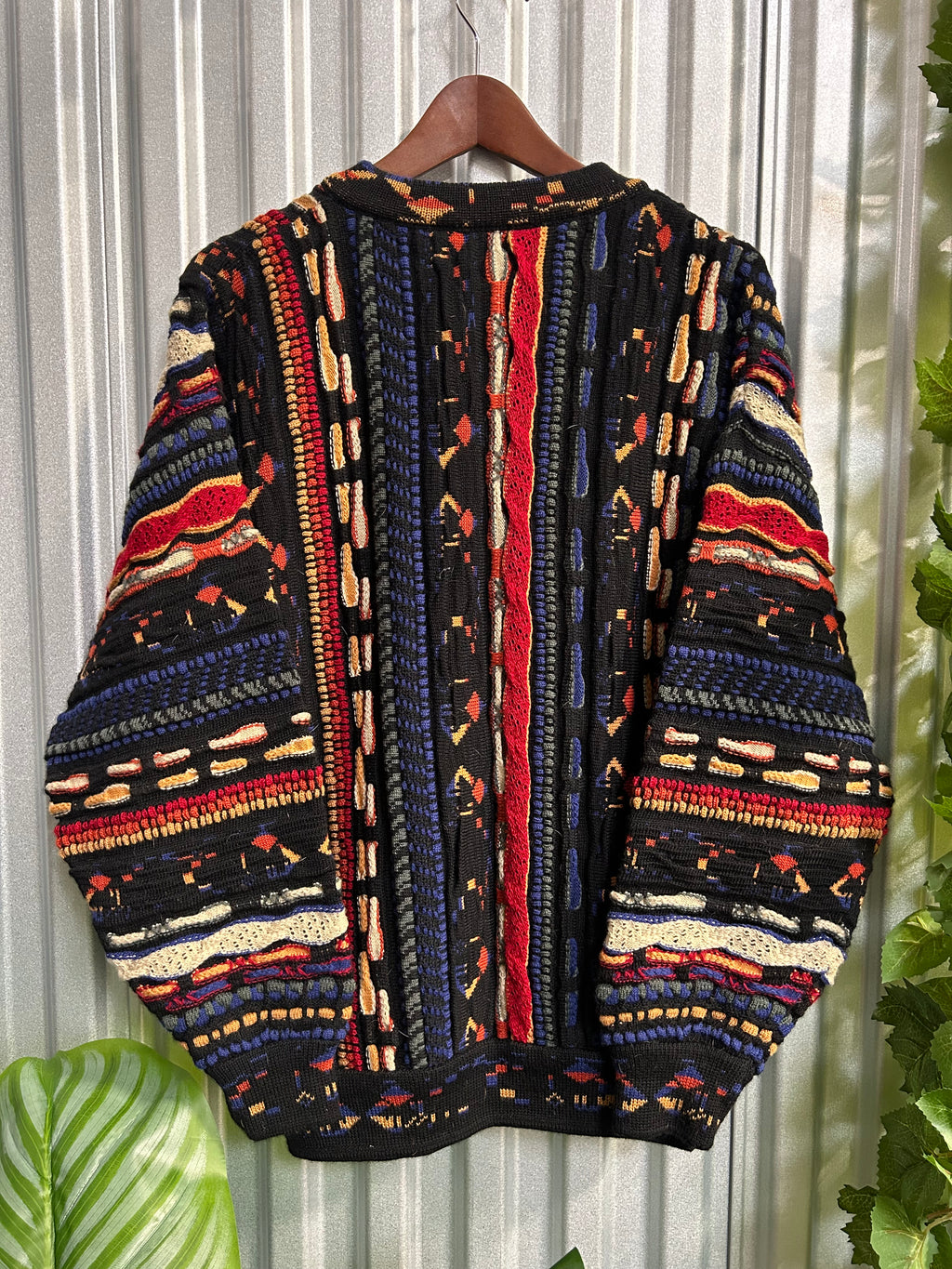 Vintage Coogi Styled Carlo Alberto Knit Button Up Sweater - Size Large