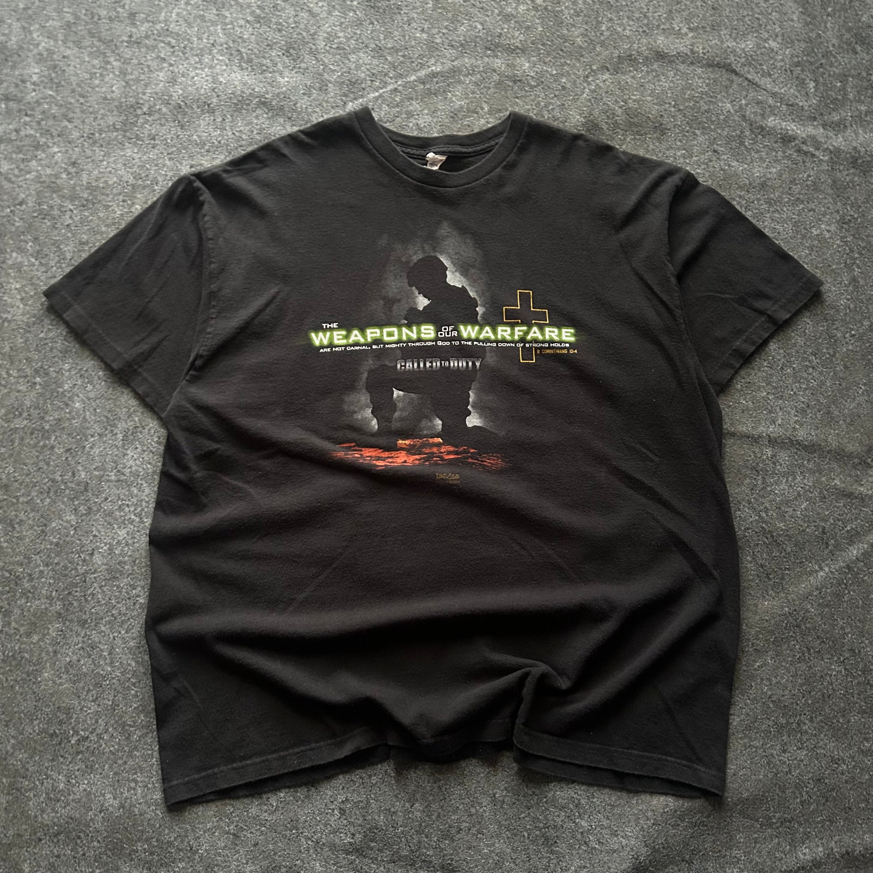 Vintage Weapons Of Warfare Call Of Duty Jesus T-shirt