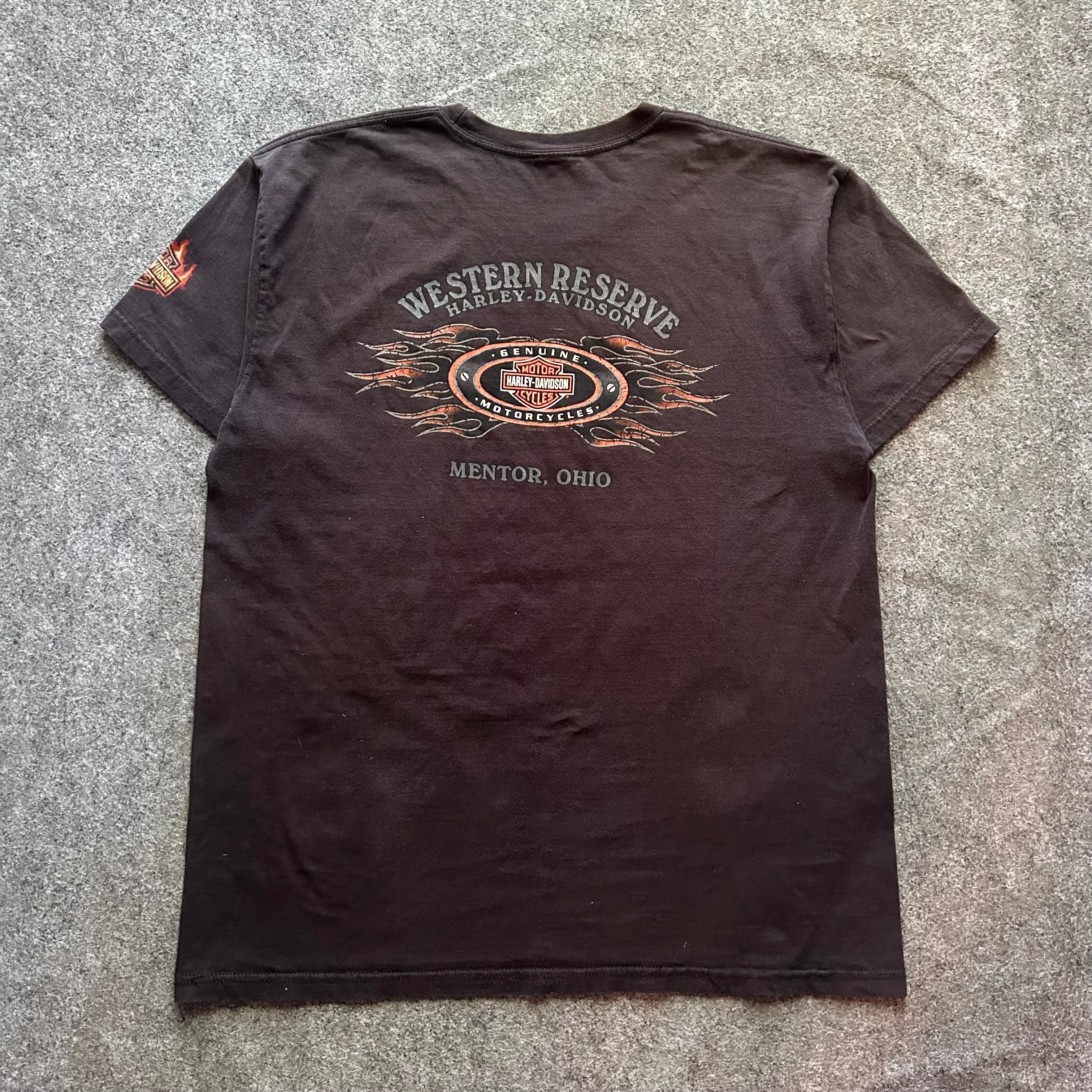 Vintage Harley Davidson Flame Graphic T-shirt