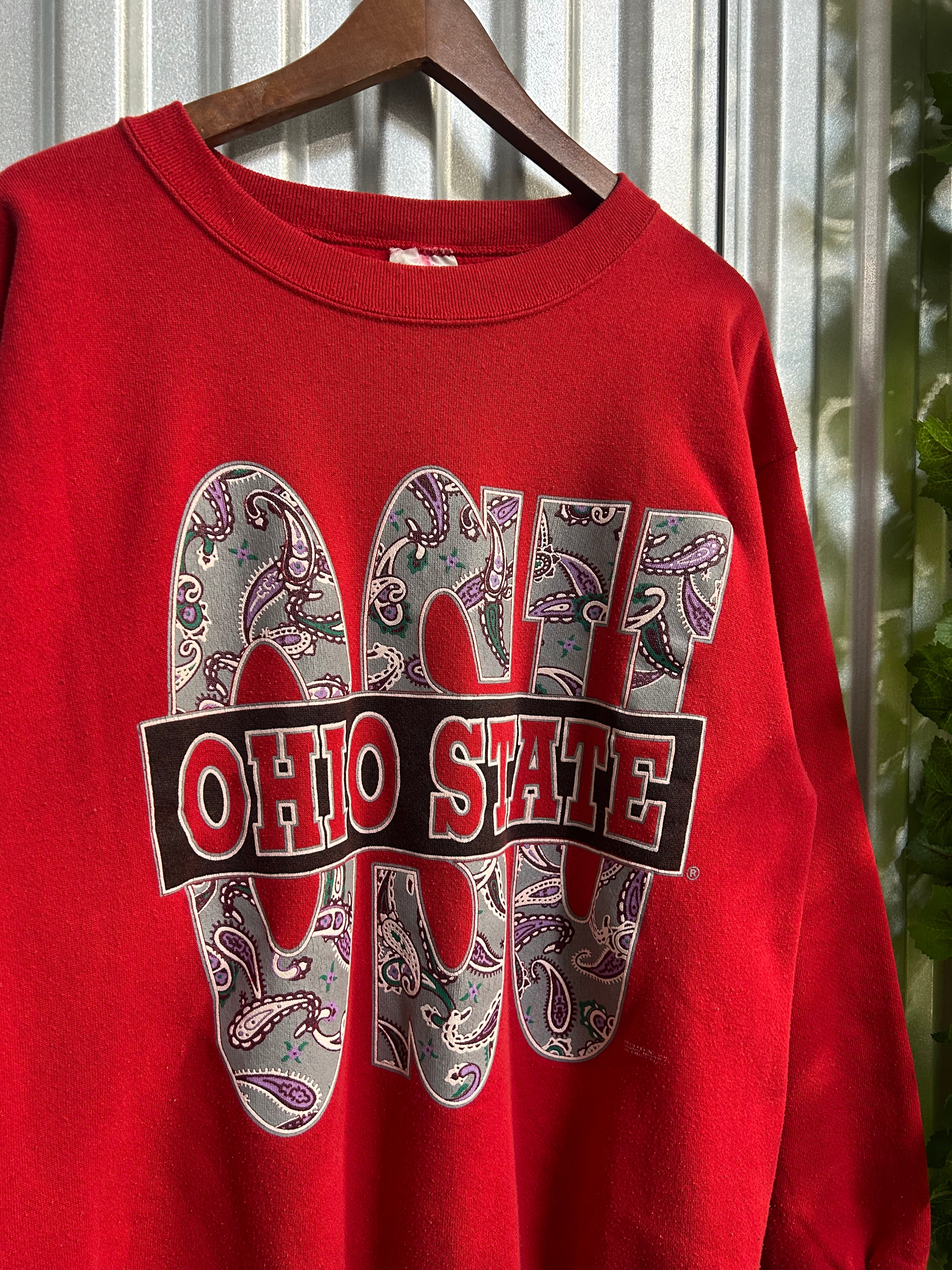 Vintage Ohio State OSU Bandana Print Crewneck- Size XL