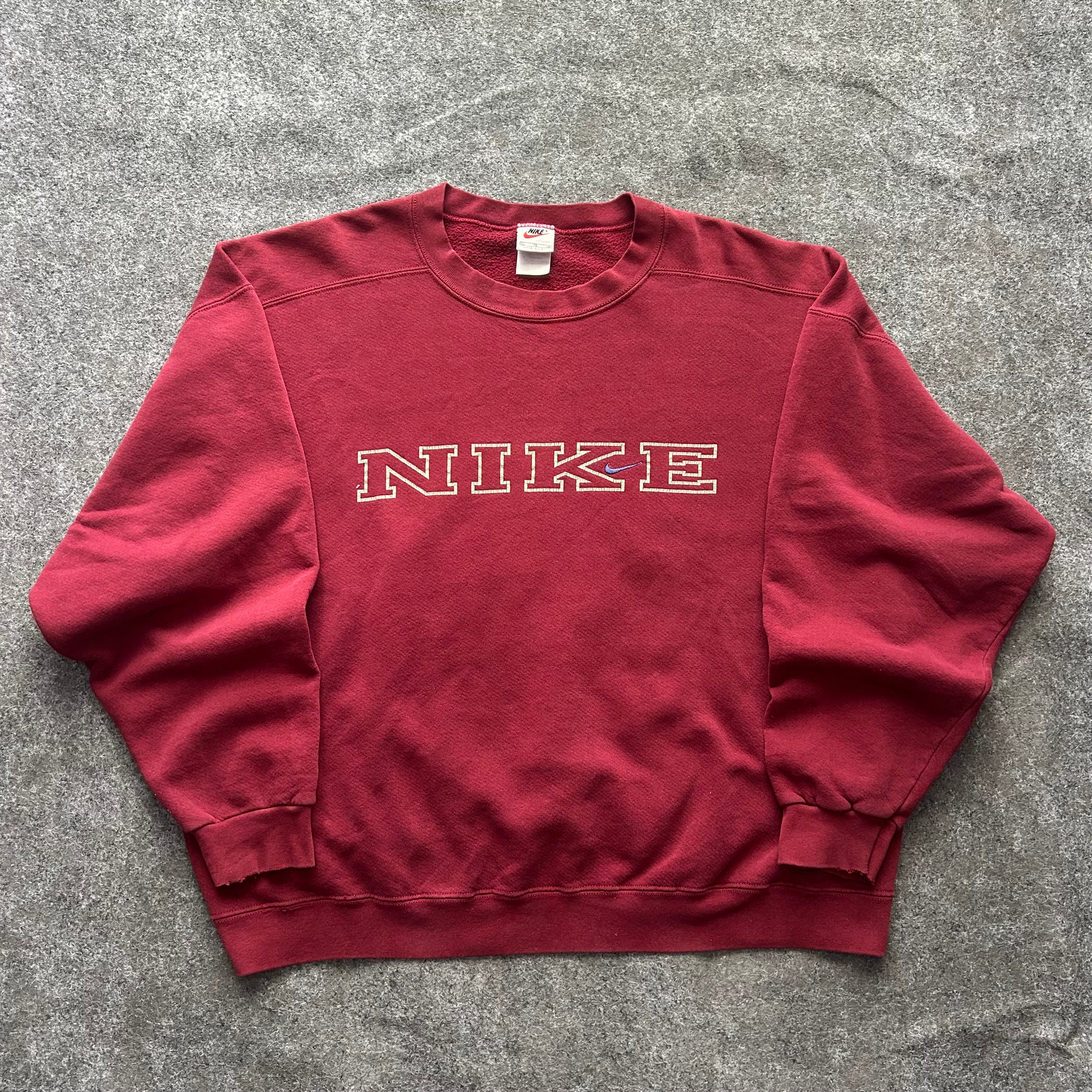 Vintage Nike Burgundy Spell Out Crewneck