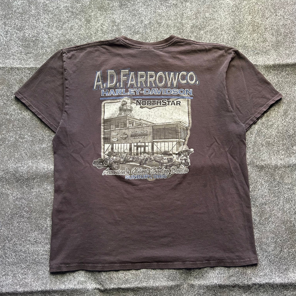 Vintage Faded Harley Davidson Blue Flame T-shirt