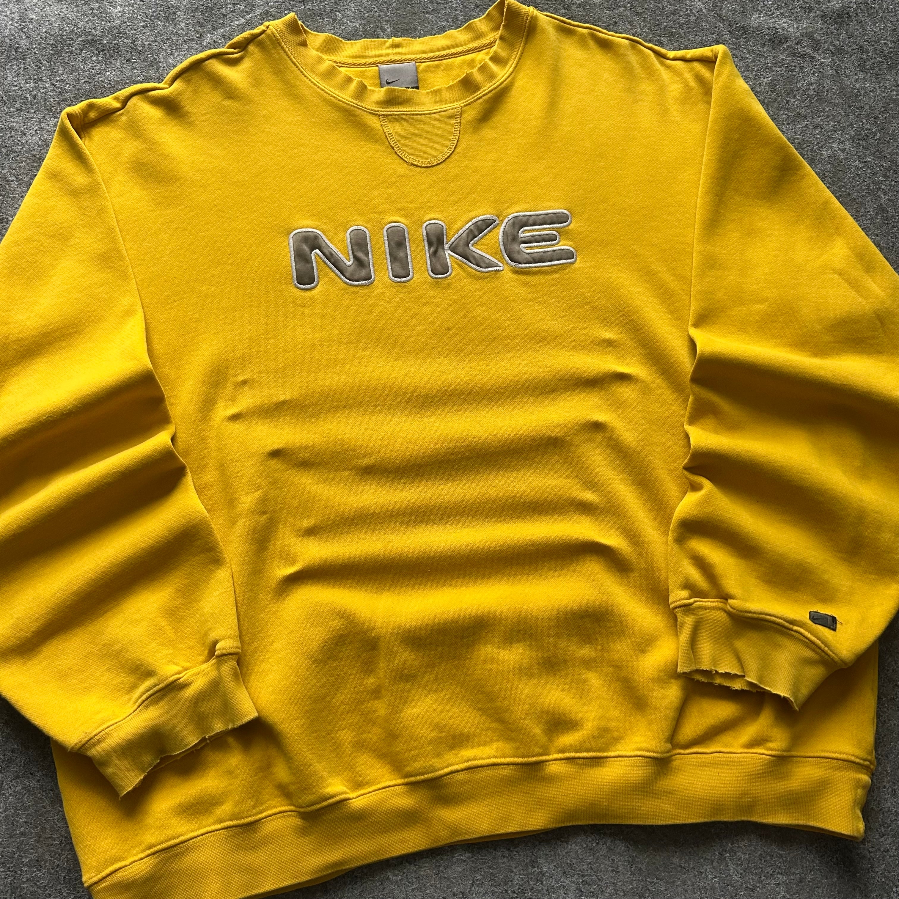 Vintage Nike Yellow Spell Out Crewneck