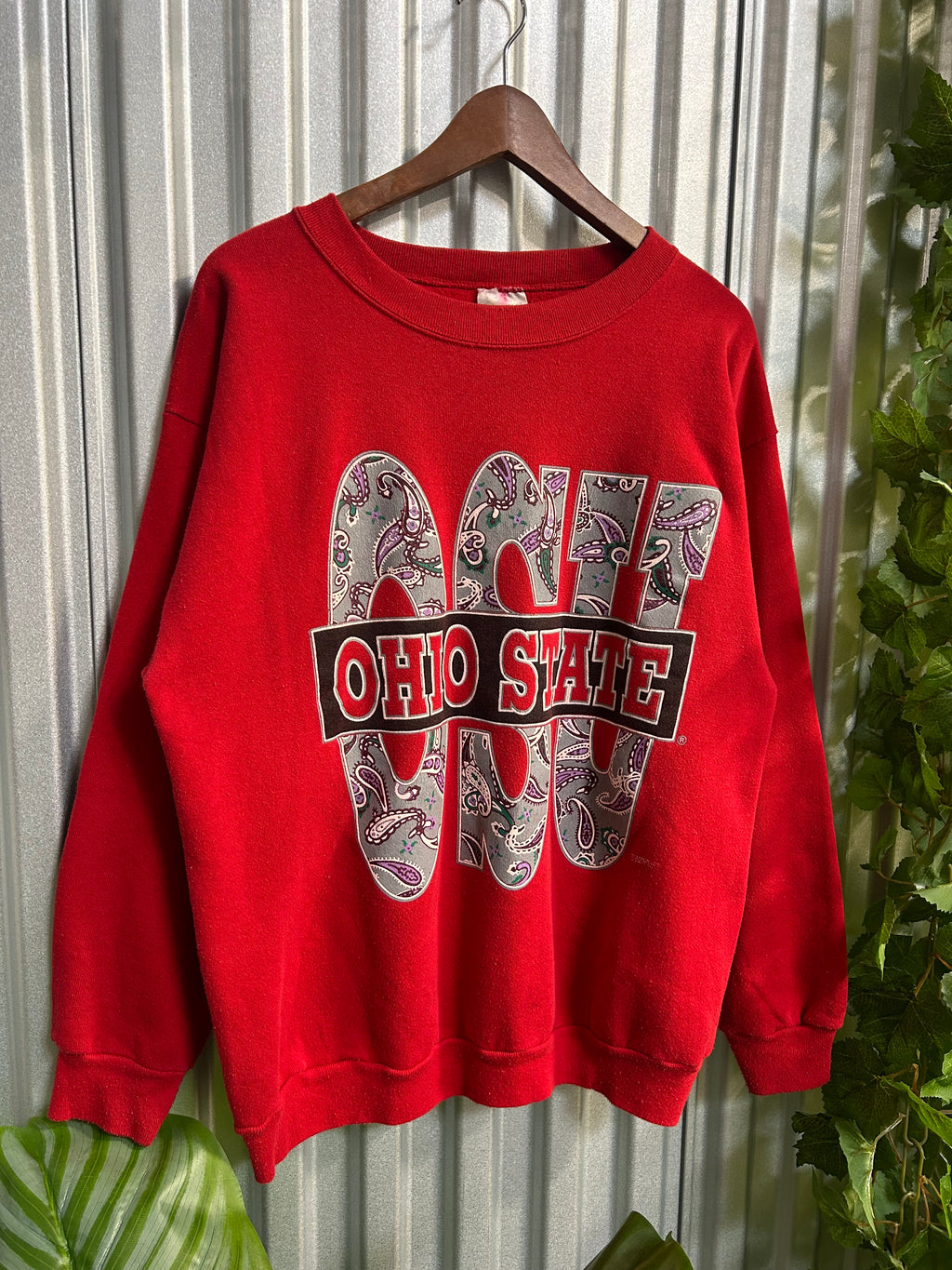 Vintage Ohio State OSU Bandana Print Crewneck- Size XL