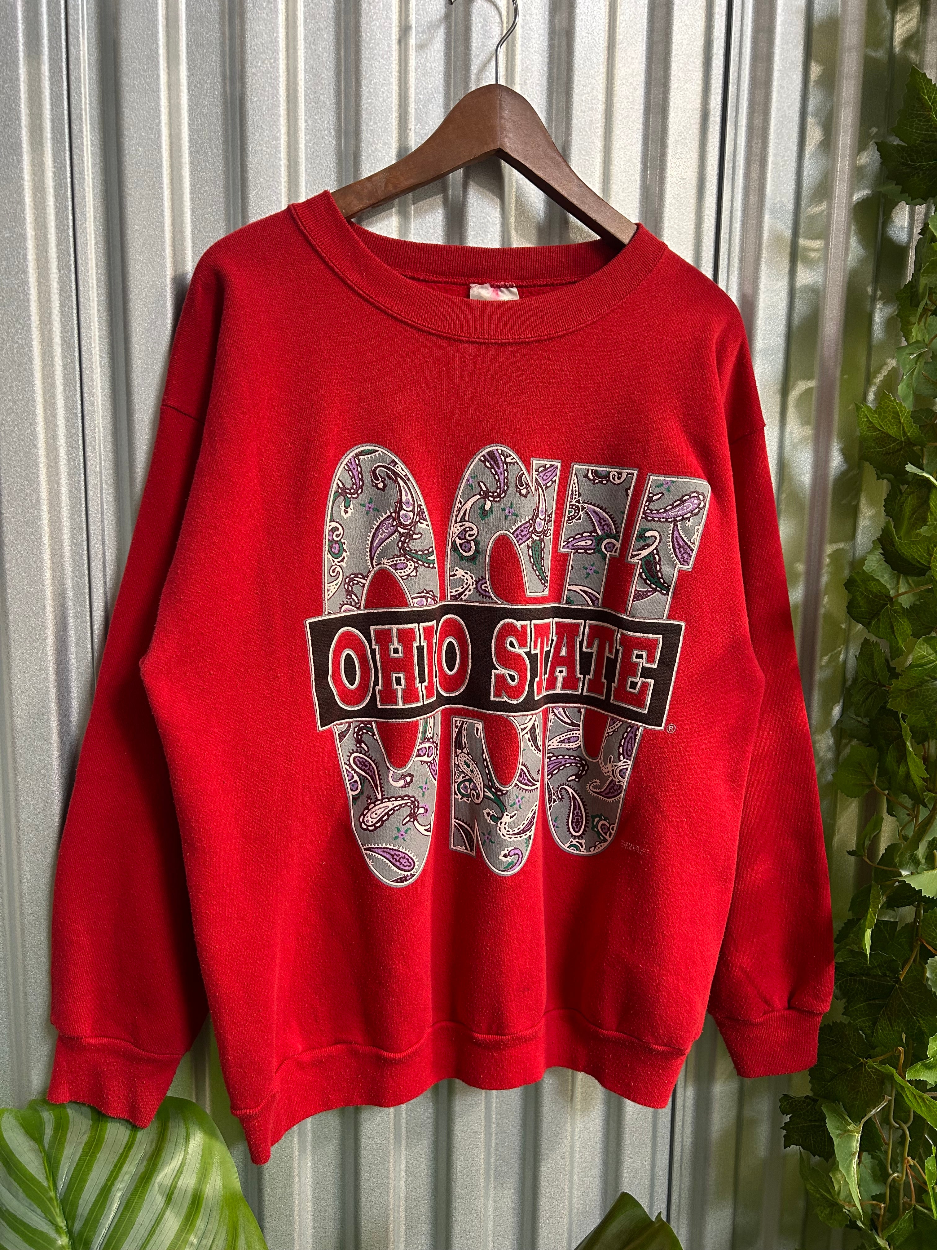 Vintage Ohio State OSU Bandana Print Crewneck- Size XL