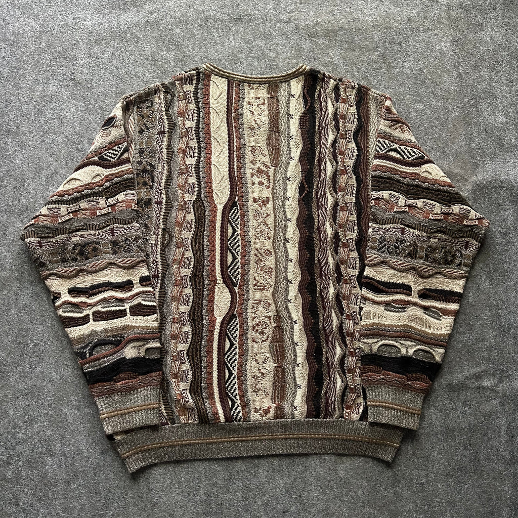 Vintage 3D Knit Coogi Styled V-Neck Sweater