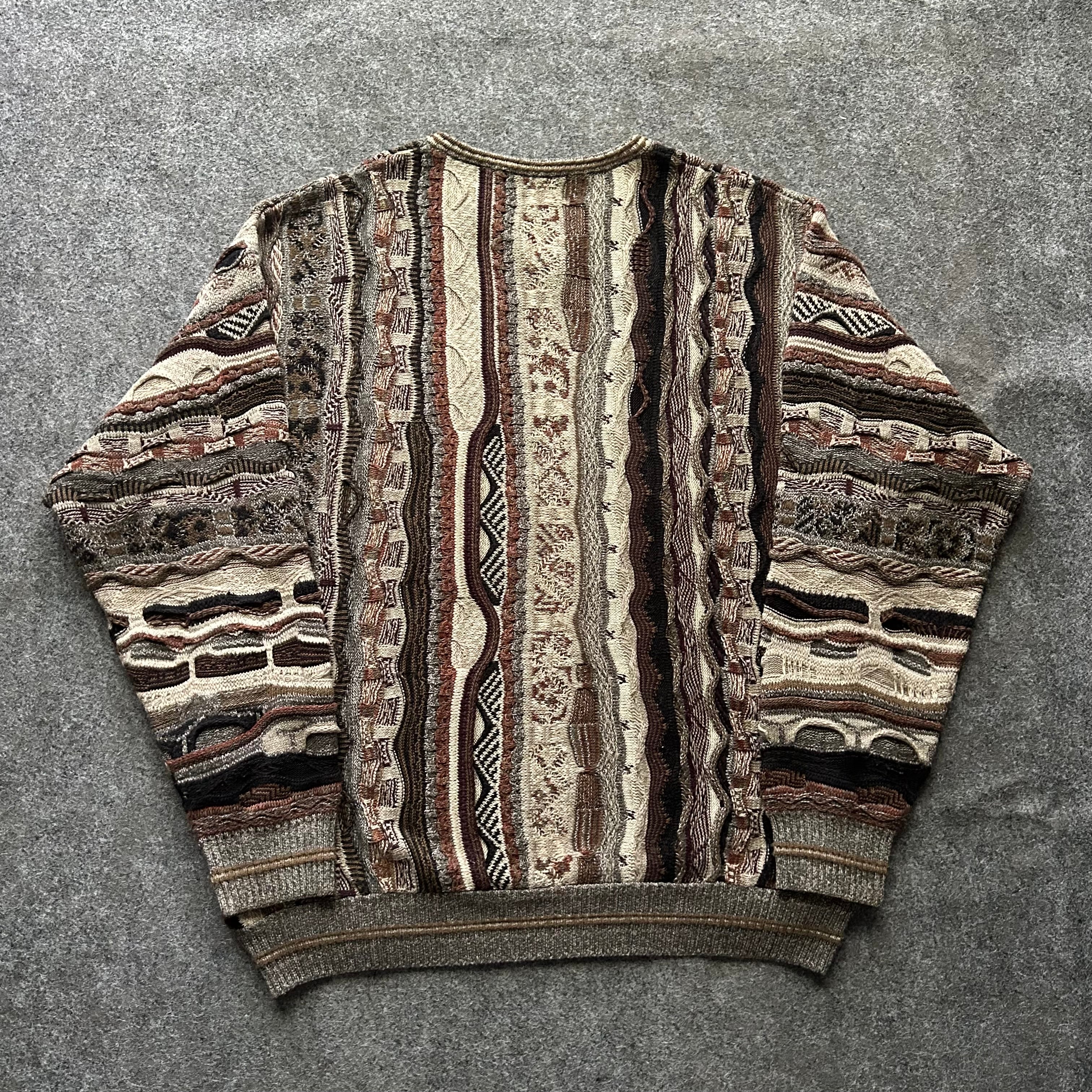 Vintage 3D Knit Coogi Styled V-Neck Sweater