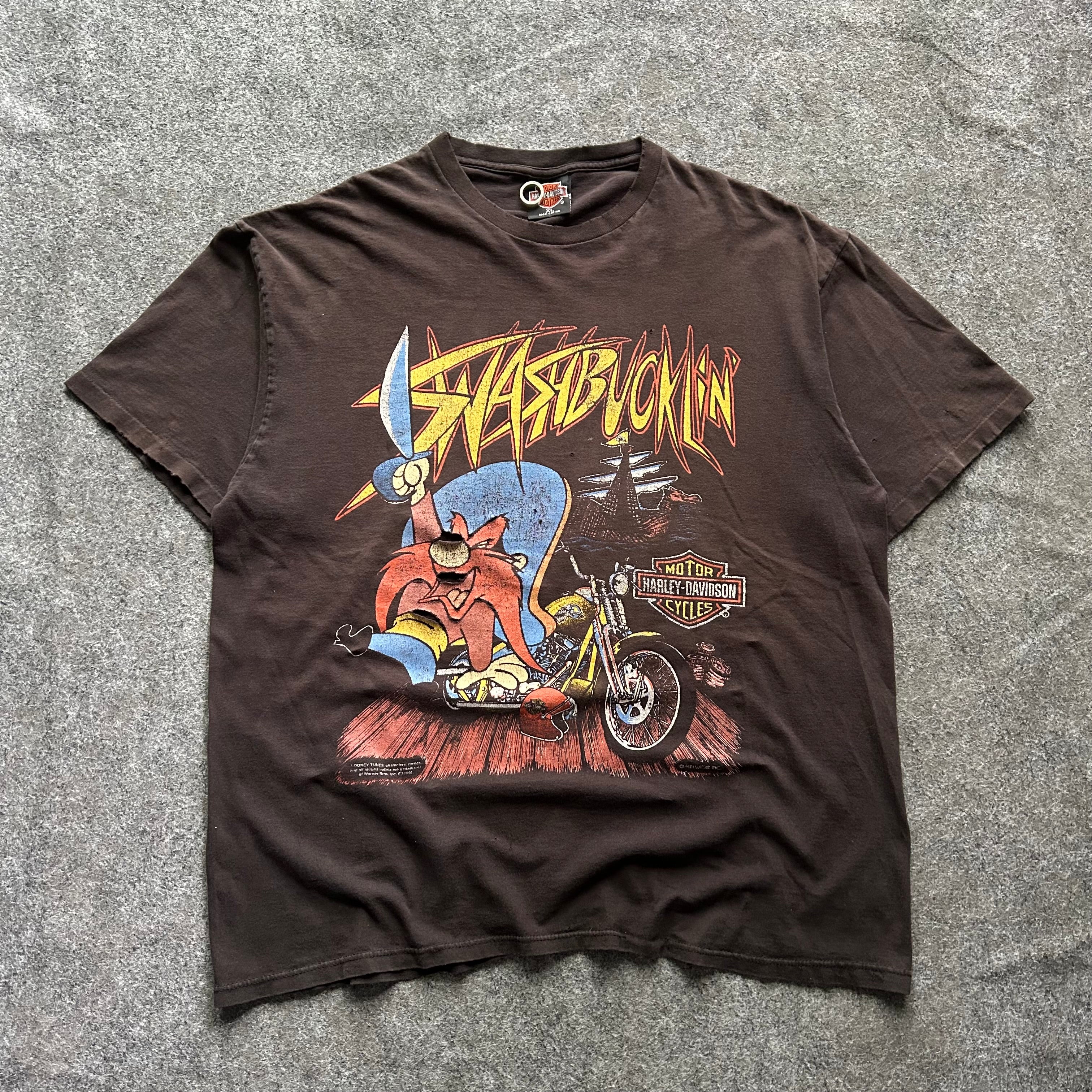 Vintage Distressed Harley Davidson Looney Tunes Swashbucklin T-shirt