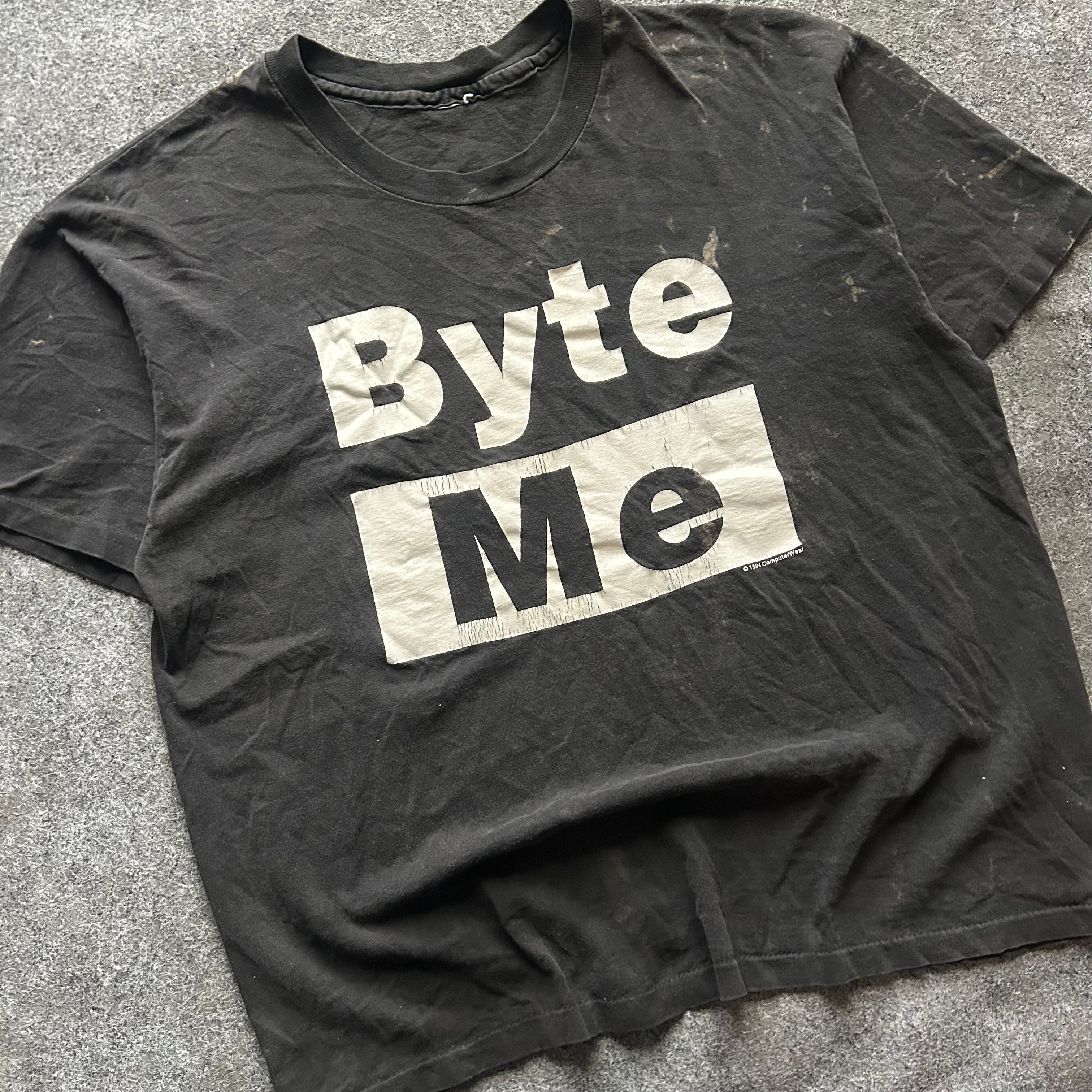 Vintage Byte Me Computer Tech Parody T-shirt