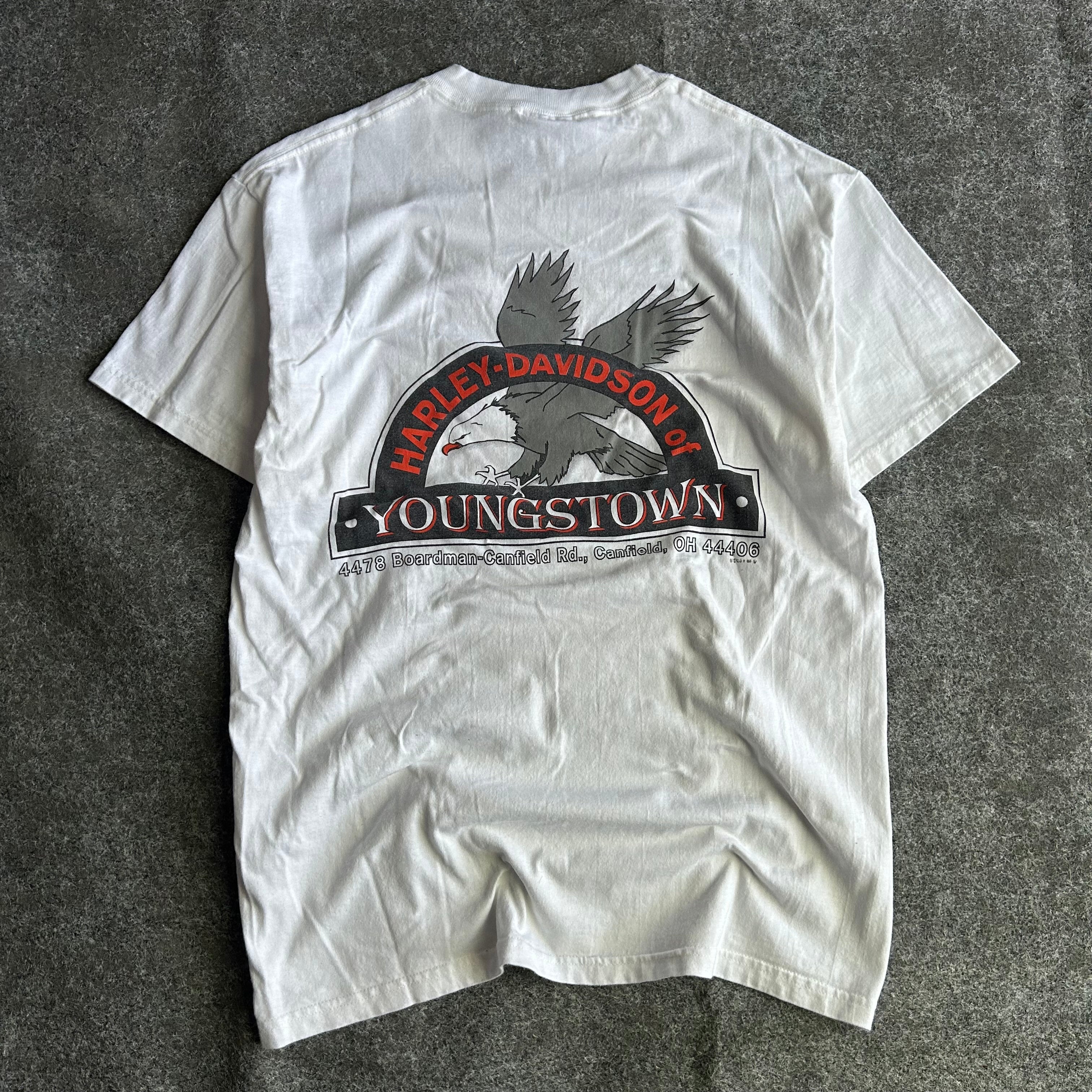Vintage Harley Davidson Big Emblem White T-shirt