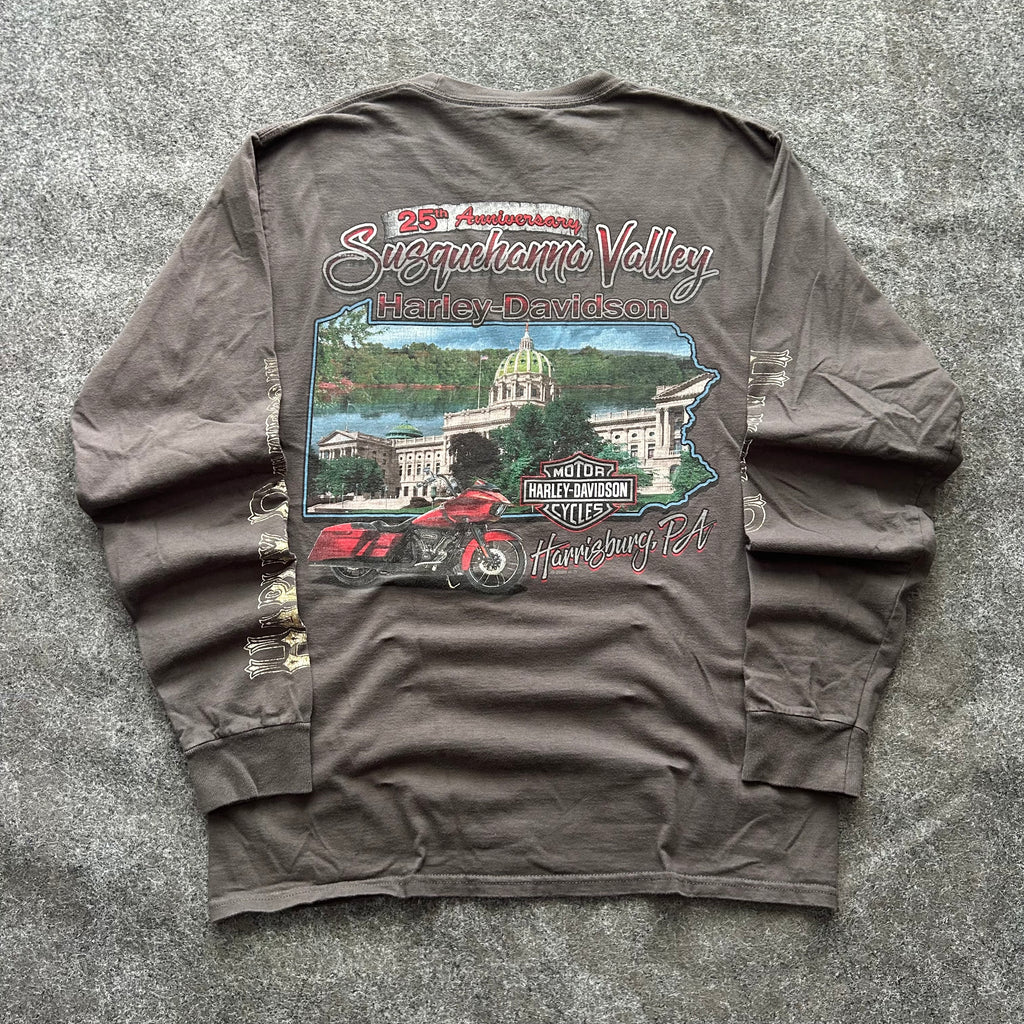 Vintage Harley Davidson American Original Long Sleeve Spell Out Shirt