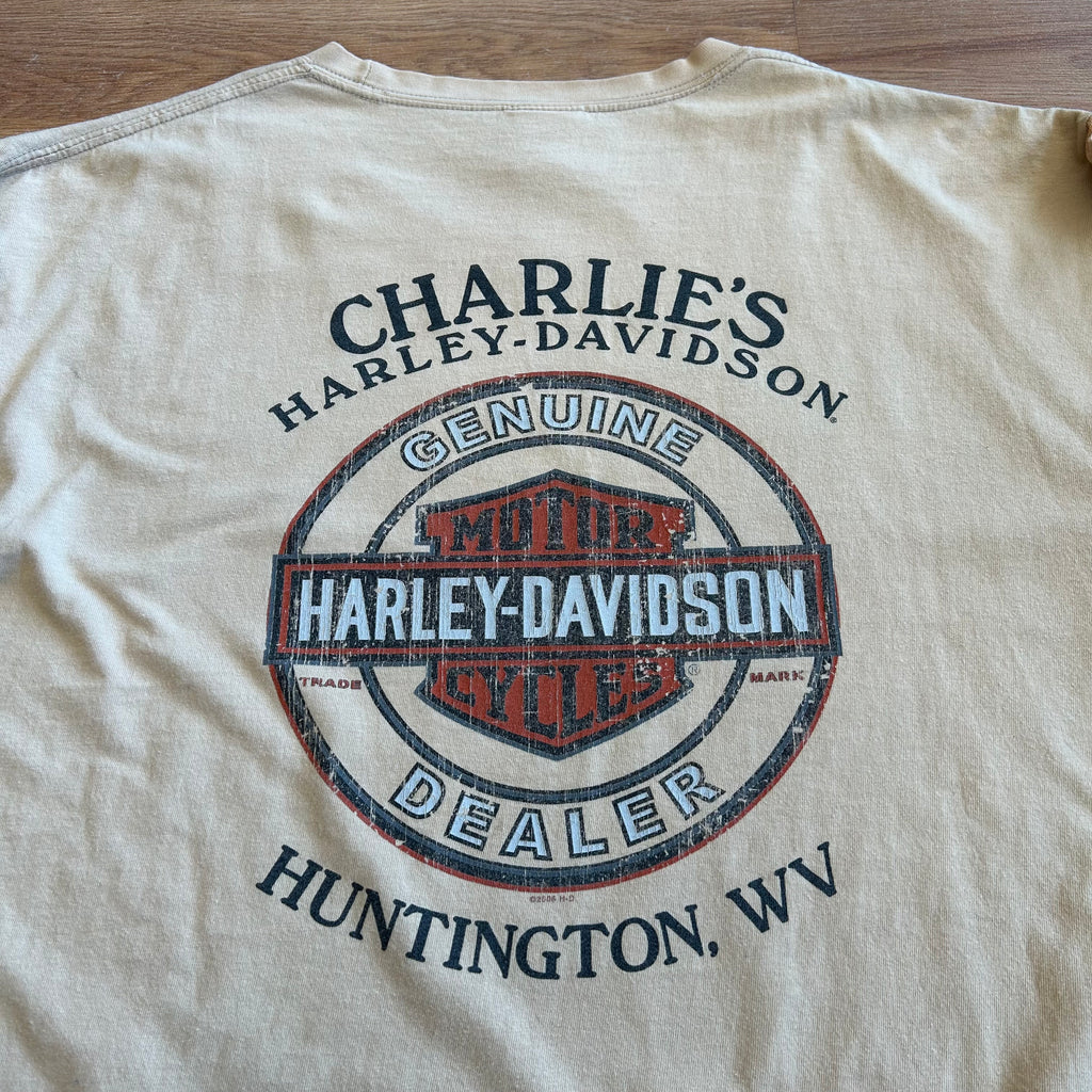 Vintage Harley Davidson Tattoo Long Sleeve Shirt - Size XL