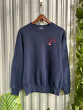 Vintage Cleveland Indians Navy Embroidered Crewneck- Size Medium
