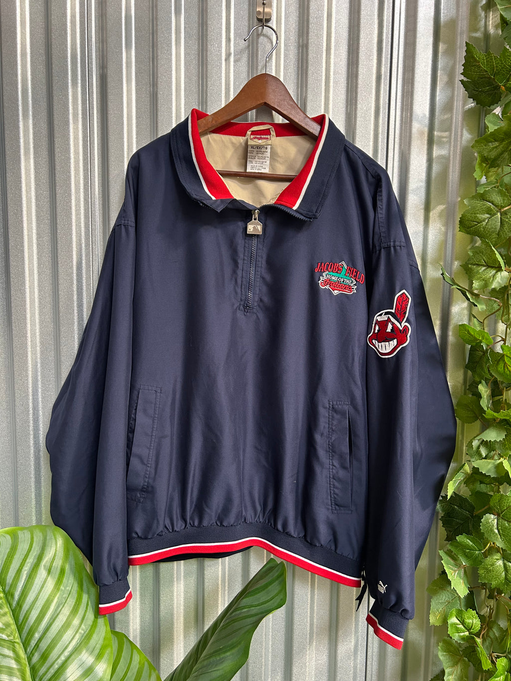 Vintage Cleveland Indians Jacob’s Field Windbreaker Quarter Zip Jacket - Size XL
