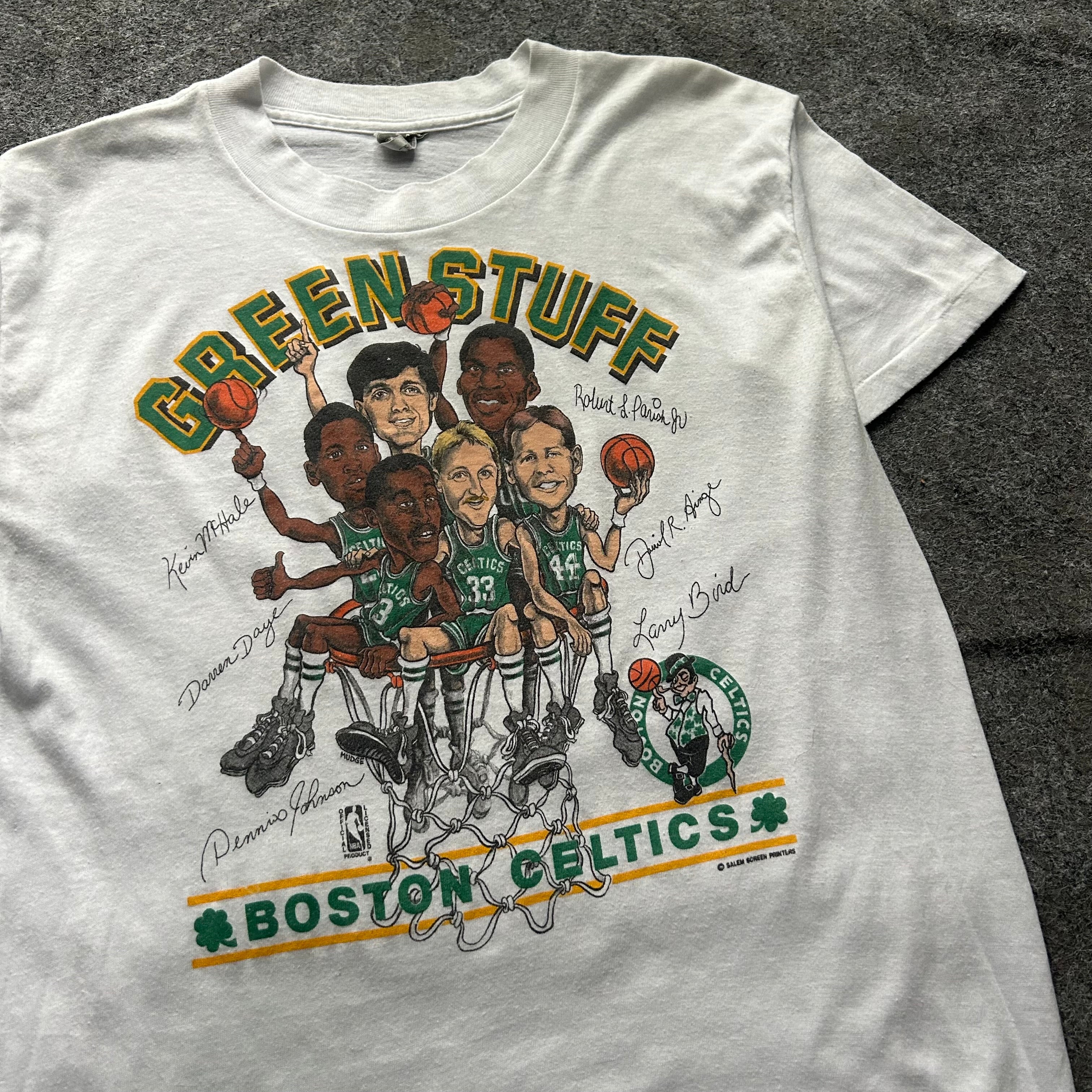 Vintage Boston Celtics Green Stuff Caricature T-shirt