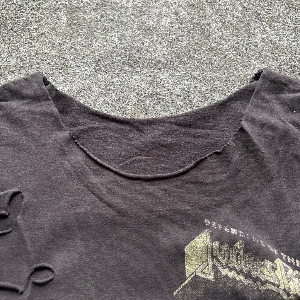 Vintage Thrashed Judas Priest Cut Off Band T-shirt