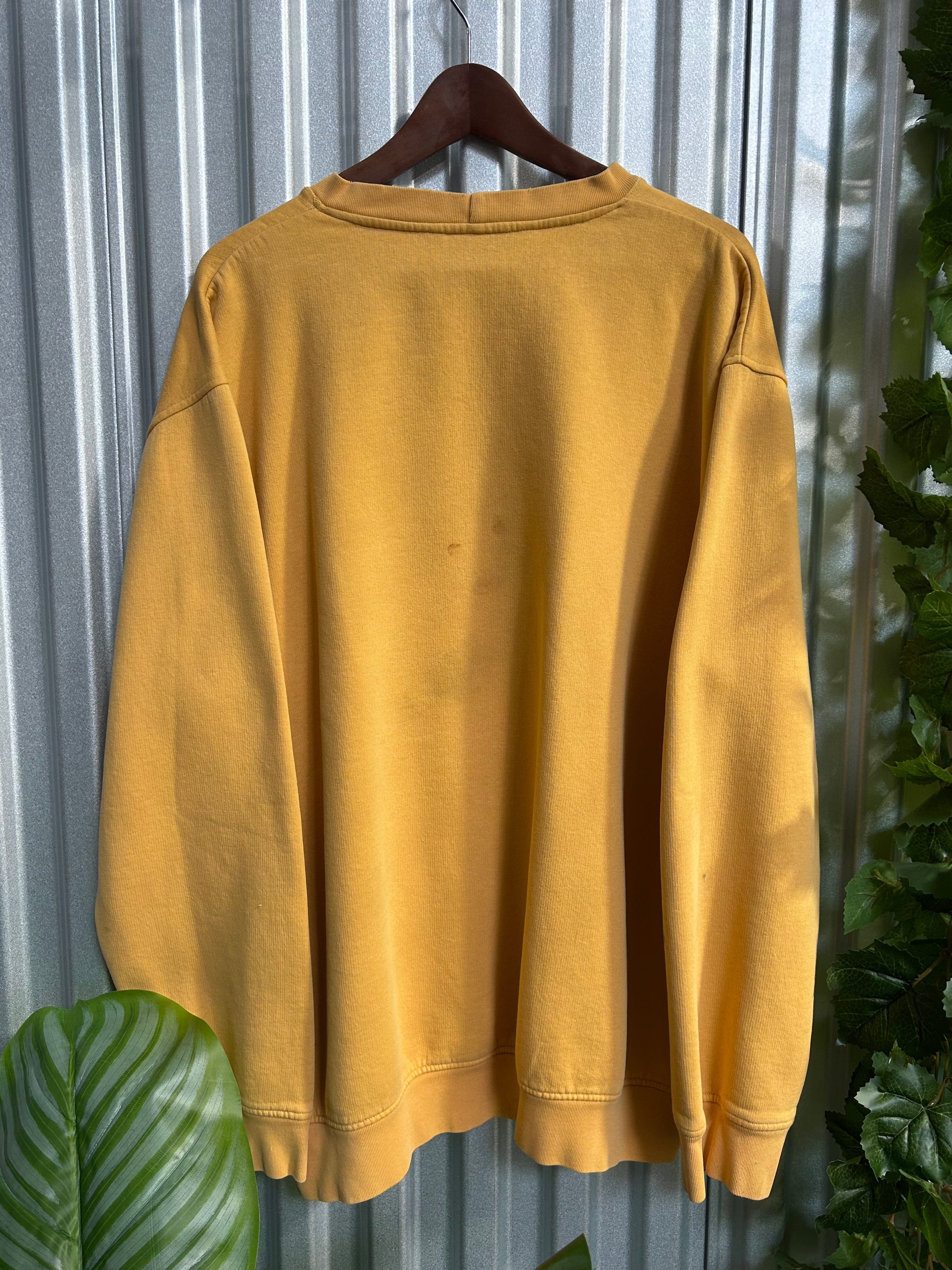 Vintage Nike Yellow Center Spell-out Crewneck - Size 2XL