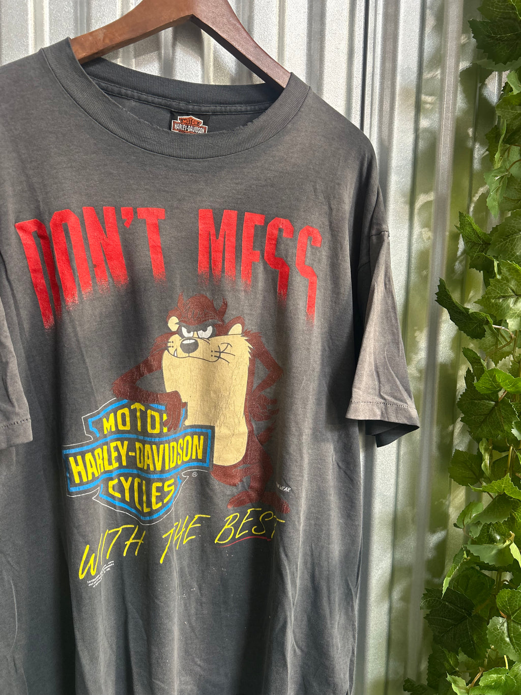 Vintage Harley Davidson Tasmanian Devil Don’t Mess With The Best Faded T-shirt - Size XL