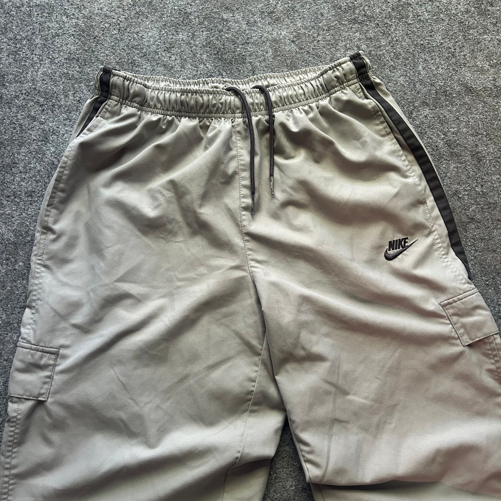Vintage Nike Y2K Gray Striped Track Pants