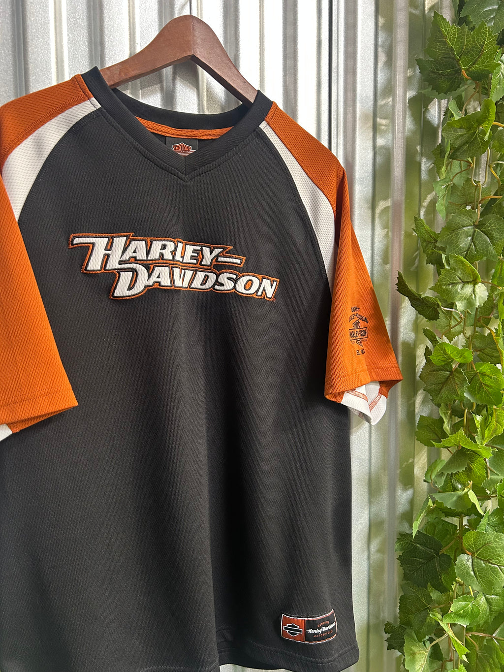 Vintage Harley Davidson Center Spell-out Jersey T-shirt - Size XL