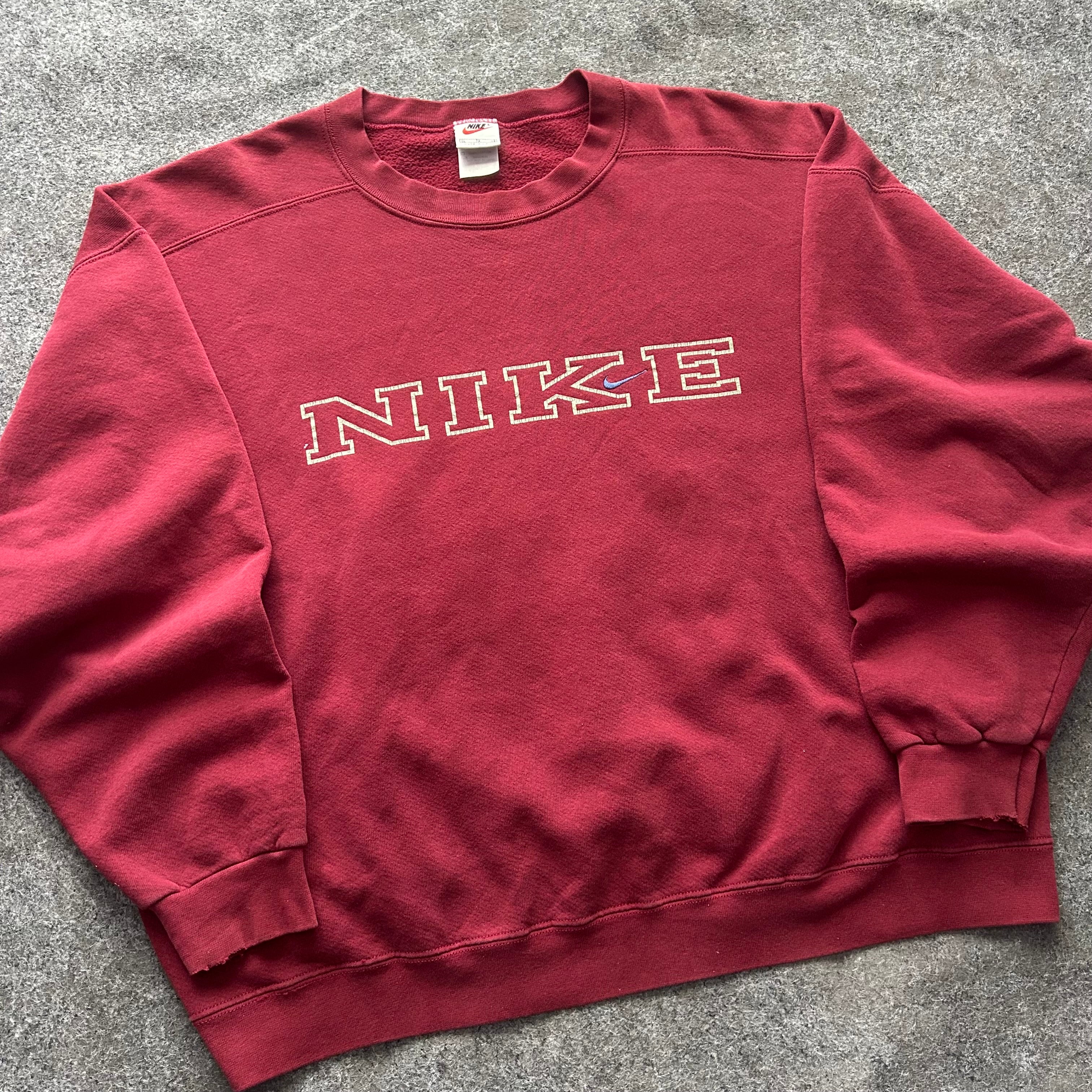 Vintage Nike Burgundy Spell Out Crewneck