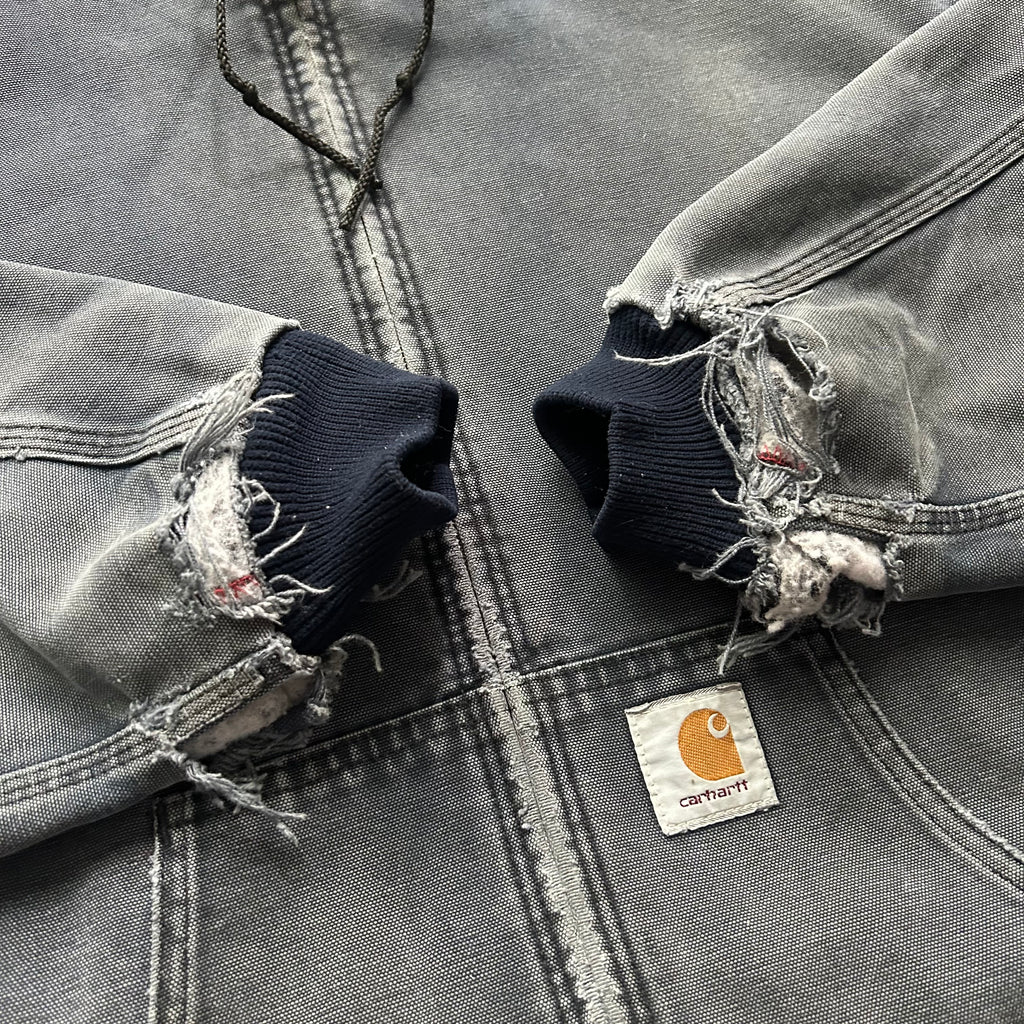 Vintage Distressed Navy Blue Carhartt Hooded Jacket