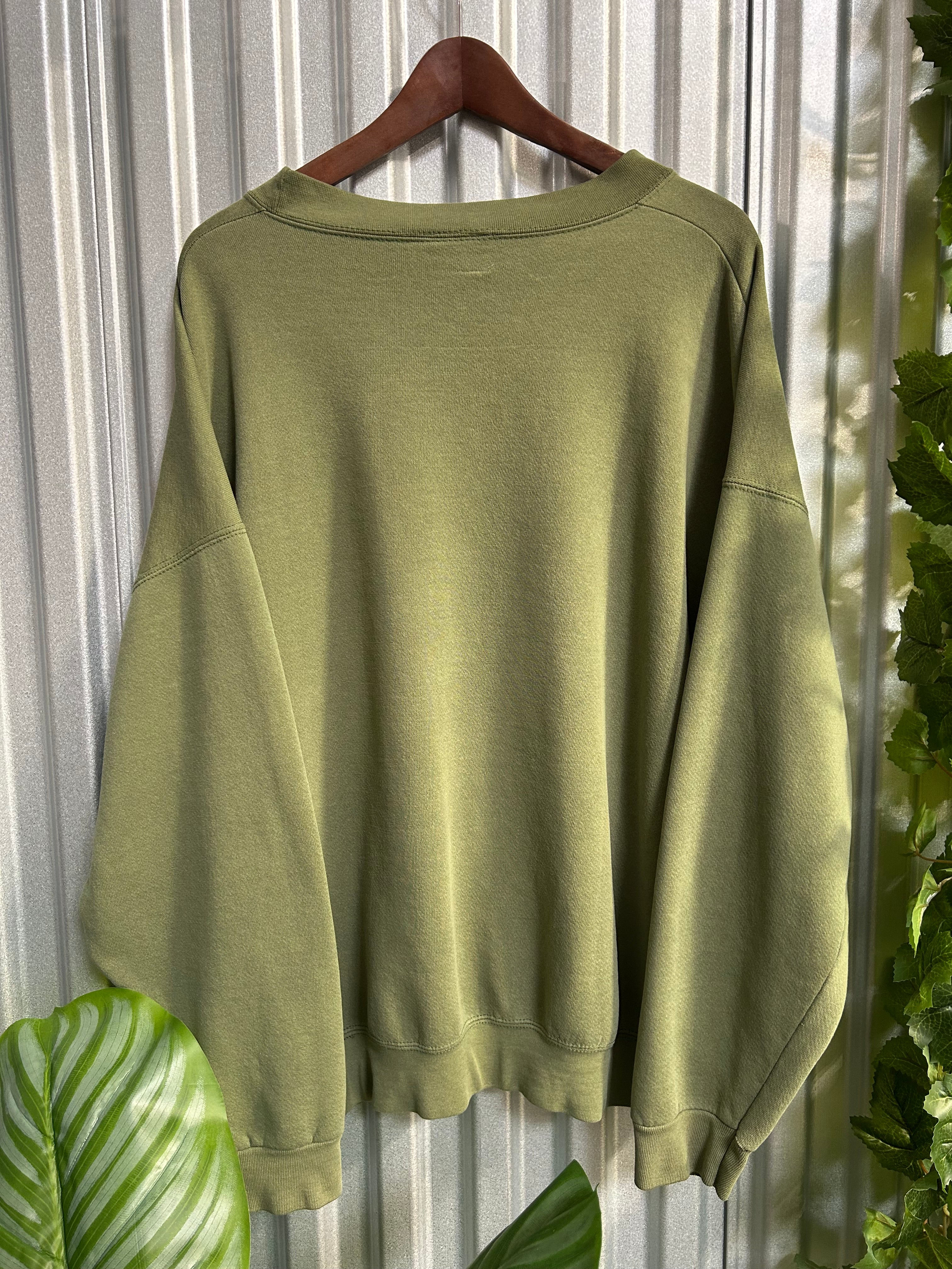 Vintage Nike Air Embroidered Green Bootleg Crewneck - Size XL