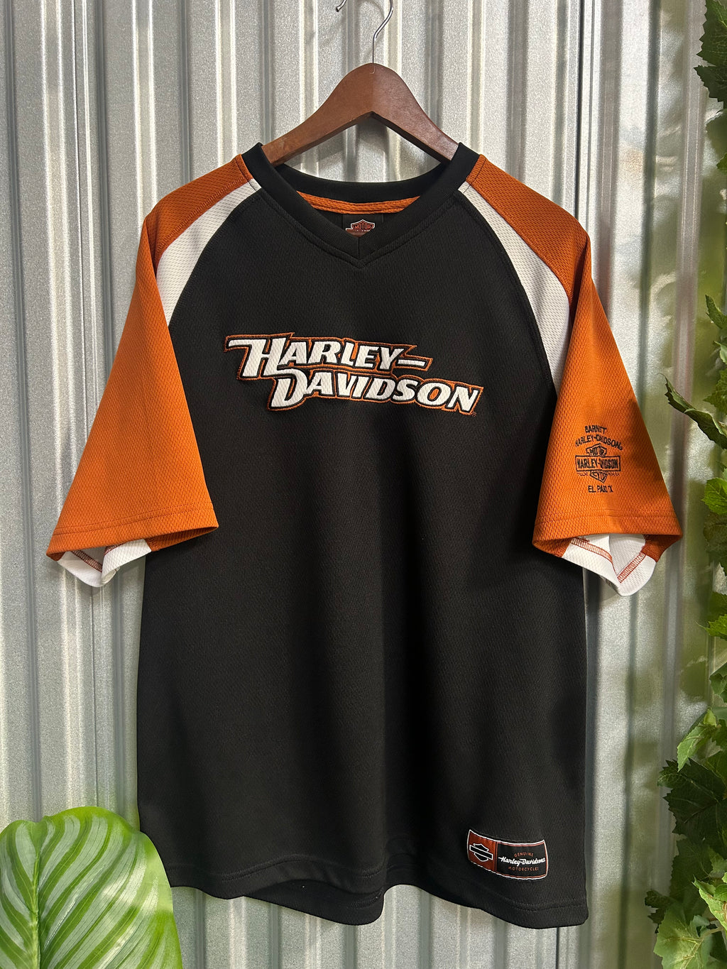 Vintage Harley Davidson Center Spell-out Jersey T-shirt - Size XL