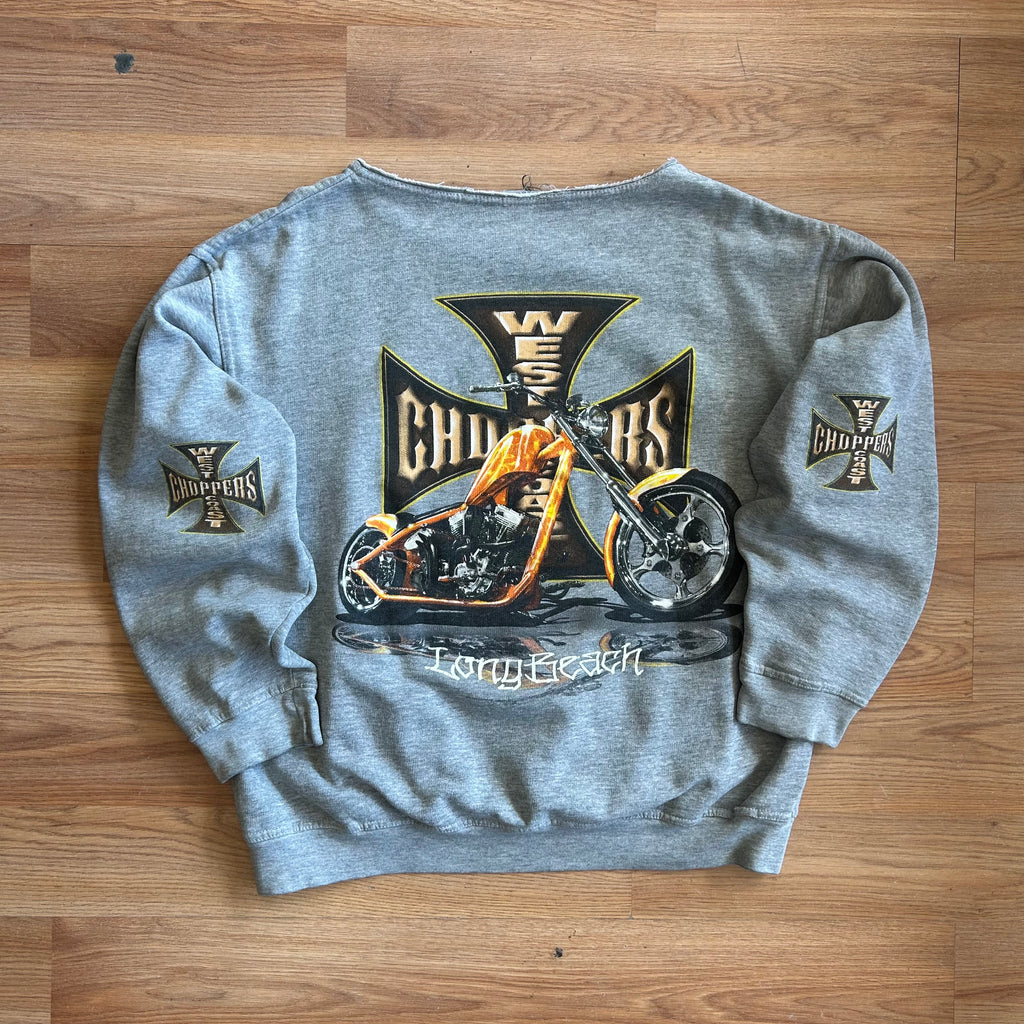 Vintage West Coast Choppers Big Cross Chopped Hoodie - Size Medium