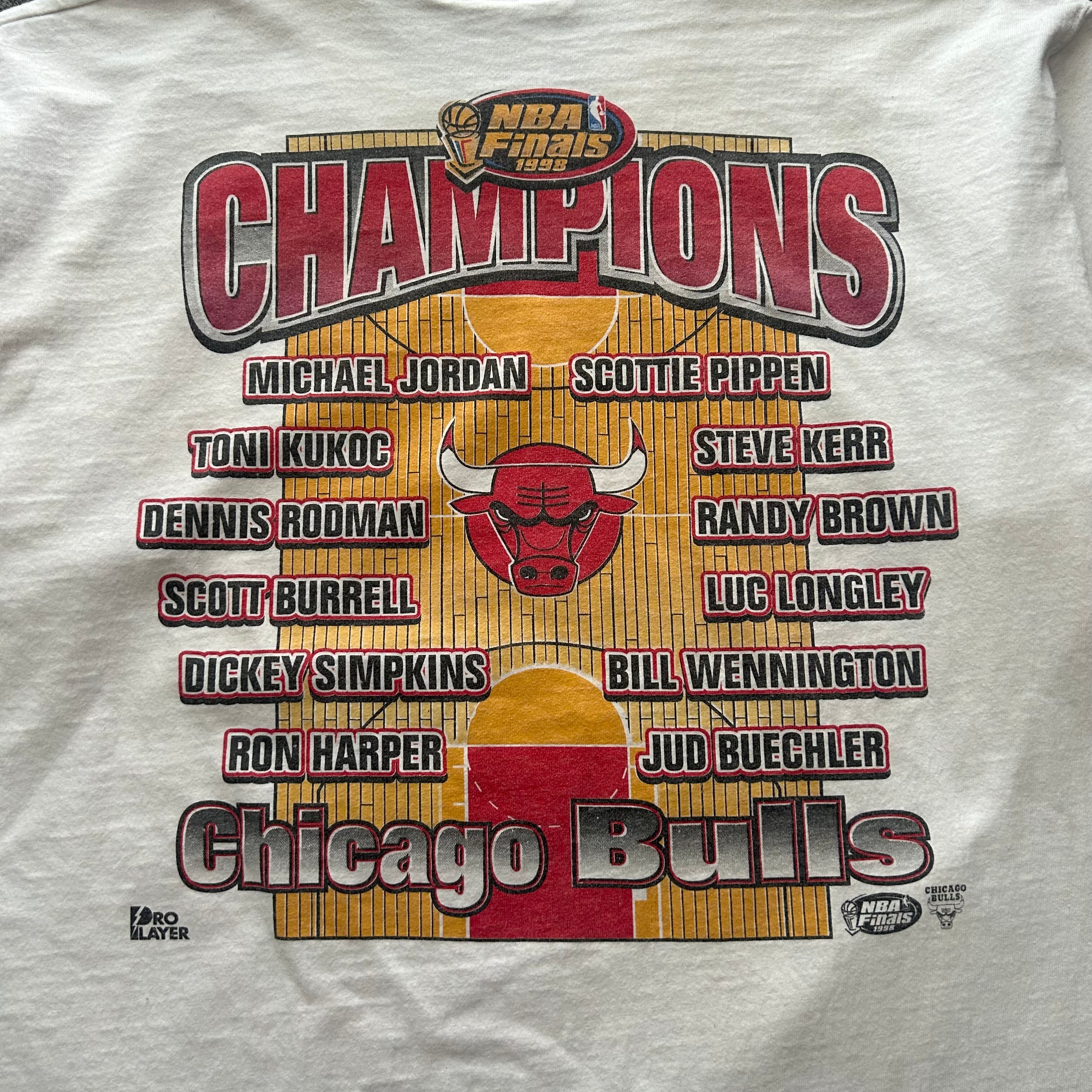 Vintage Chicago Bulls 6 Time NBA Champions Caricature T-shirt