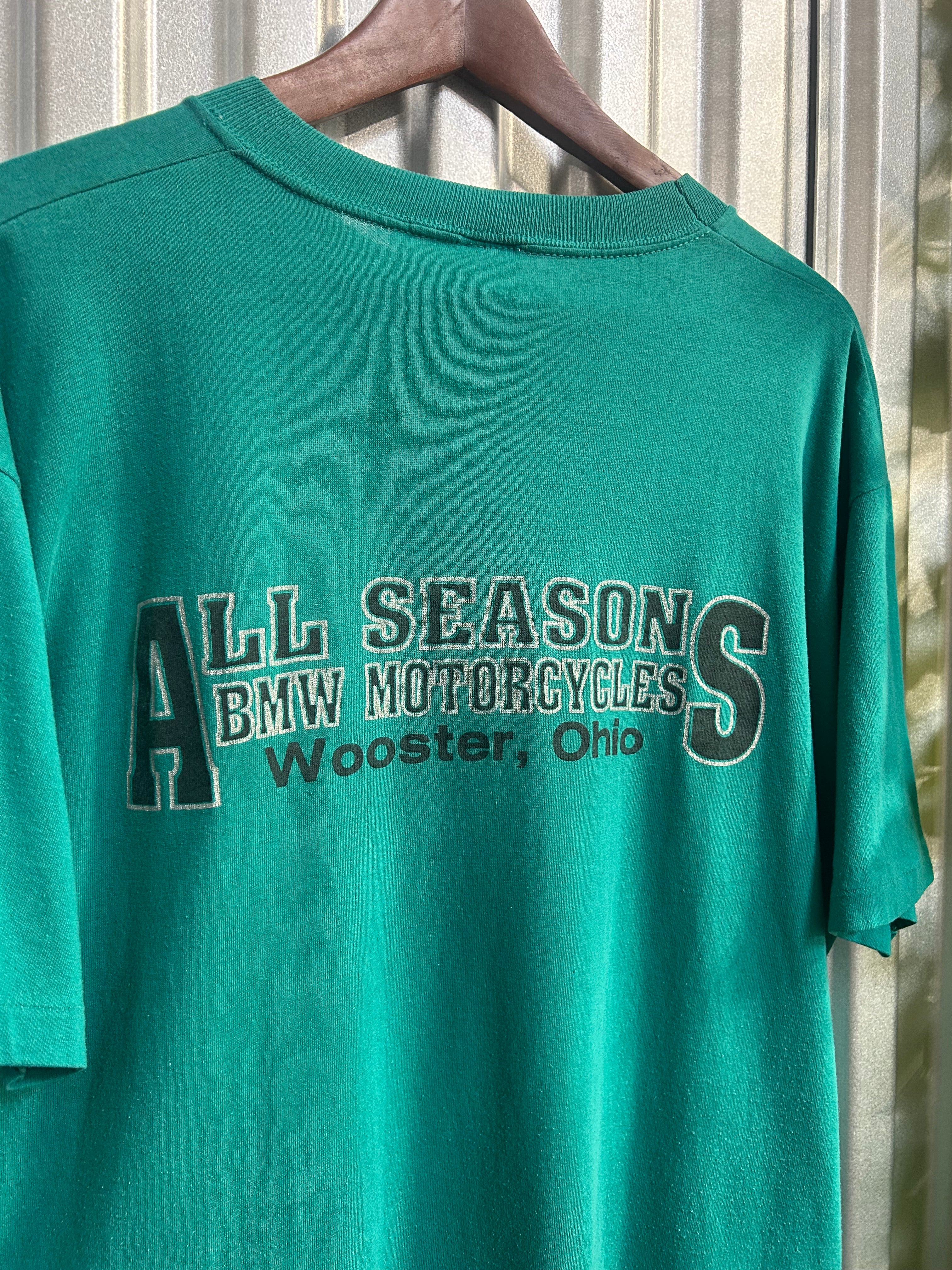 Vintage All Seasons BMW Motorcycles 70 Years of Excellence T-shirt - Size Xl