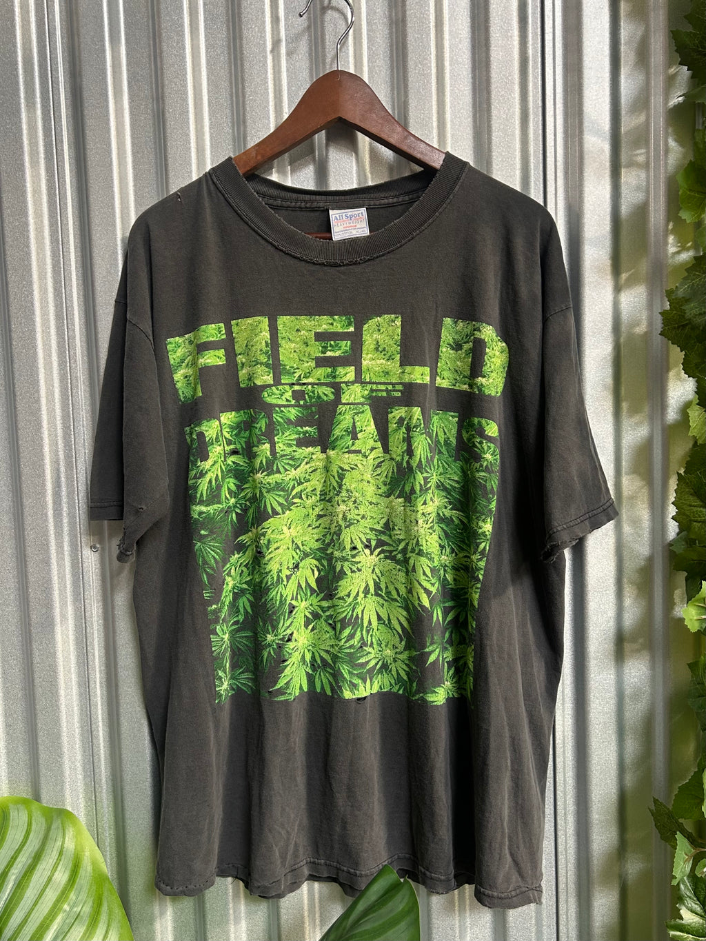Vintage Field of Dreams Weed Distressed T-shirt - Size Xl