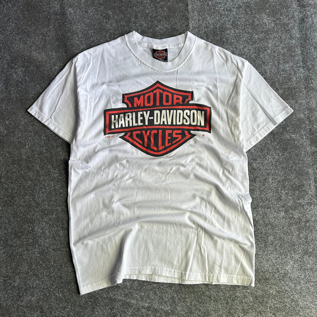 Vintage Harley Davidson Big Emblem White T-shirt