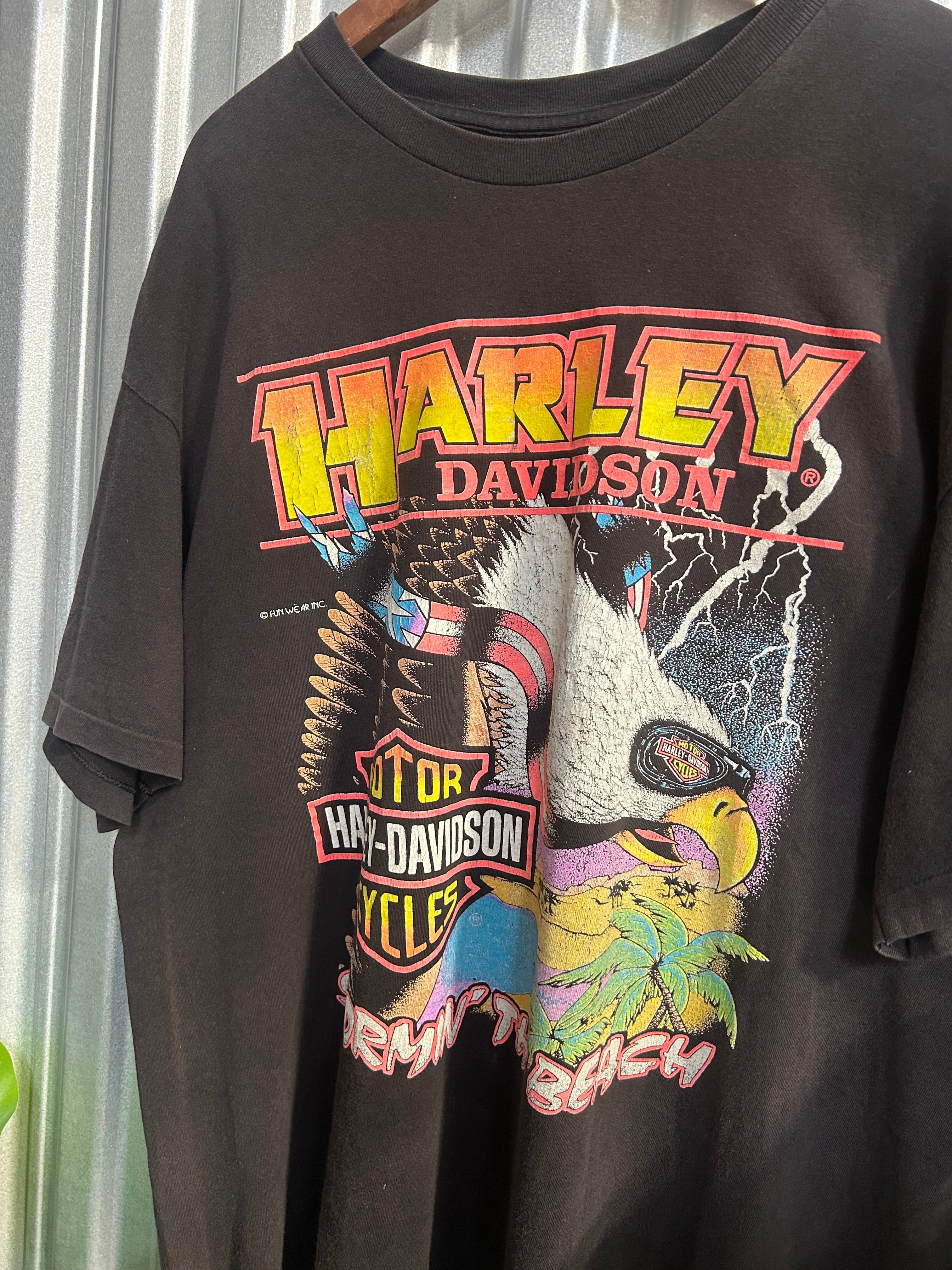 Vintage Harley Davidson Storm The Beach Eagle T-shirt - Size Xl