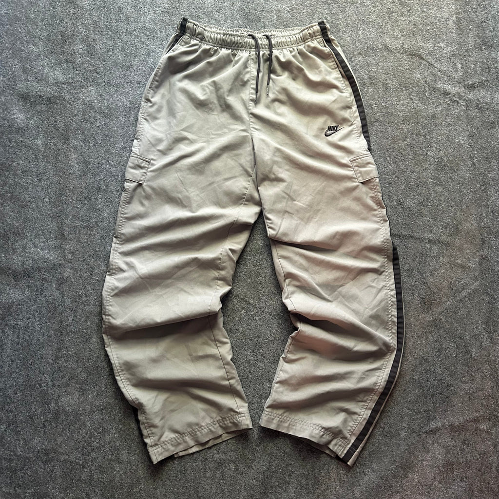 Vintage Nike Y2K Gray Striped Track Pants